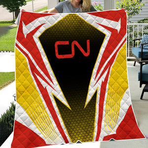 Railspirit Canadian National Railroad Premium Quilts Lightning Graphic Style Premium Quilts Gift Idea For Train Lover