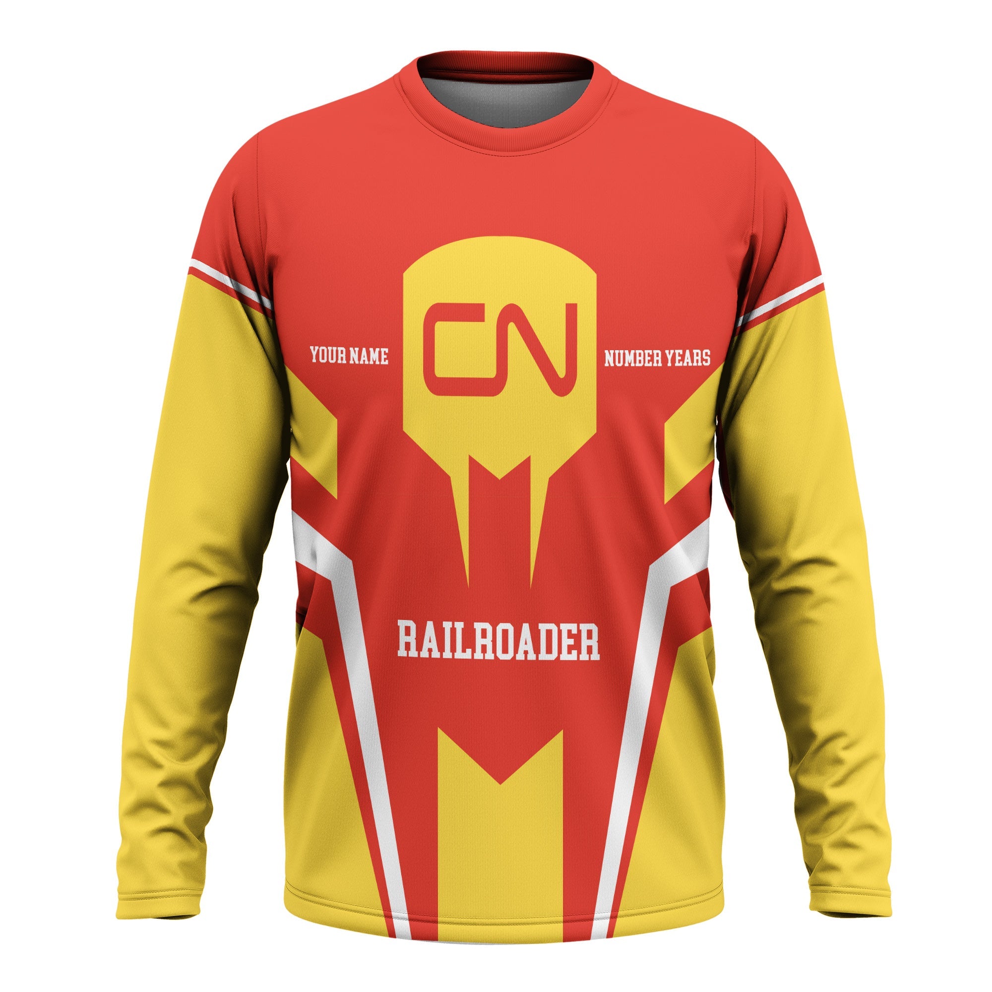 Railspirit Personalized Canadian National Railroad Long Sleeve Shirt Custom Year Railroader Shirt Gift Idea For Train Lover