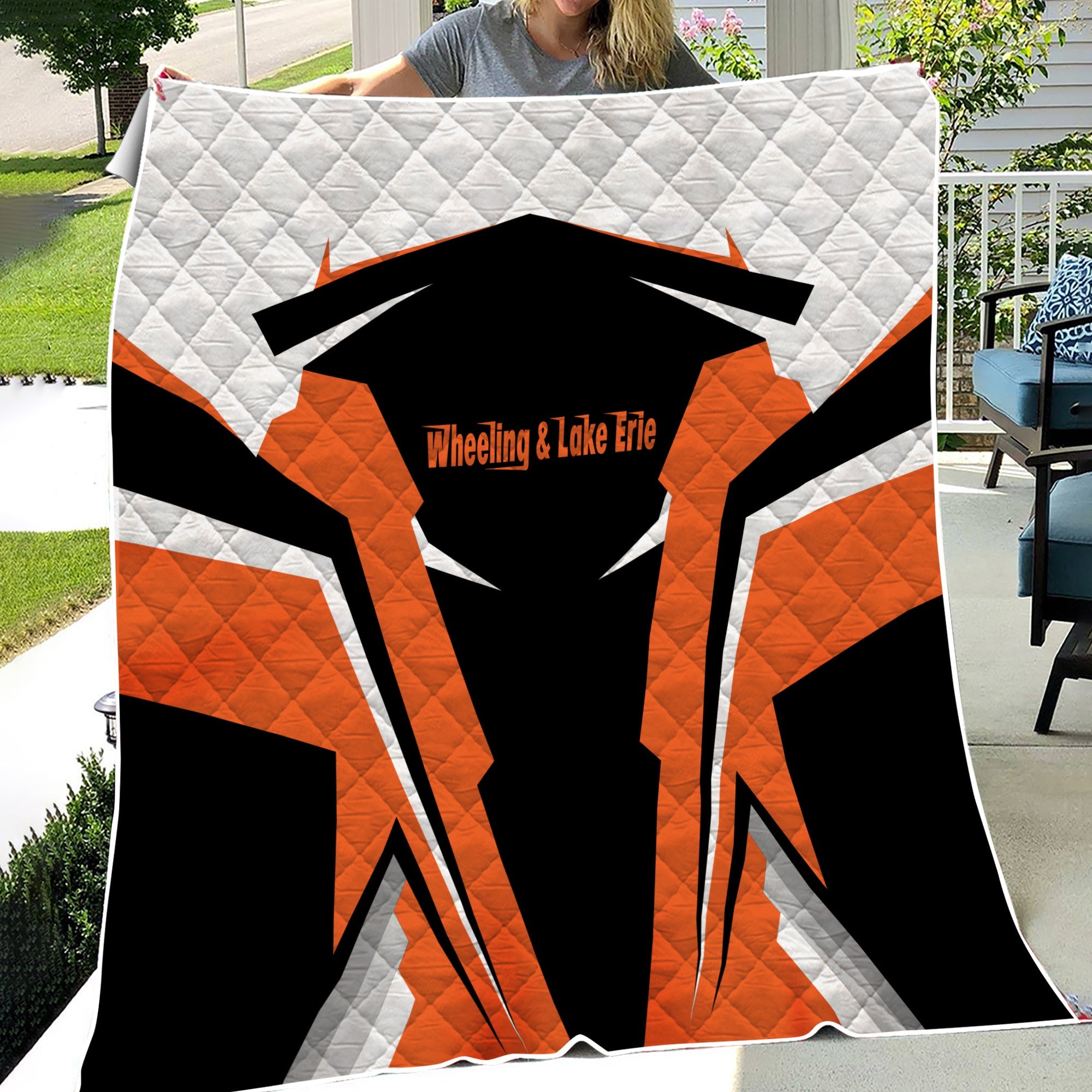 Railspirit Personalized Wheeling And Lake Erie Railroad Premium Quilts Strong Line Train Premium Quilts Gift Idea For Train Lover