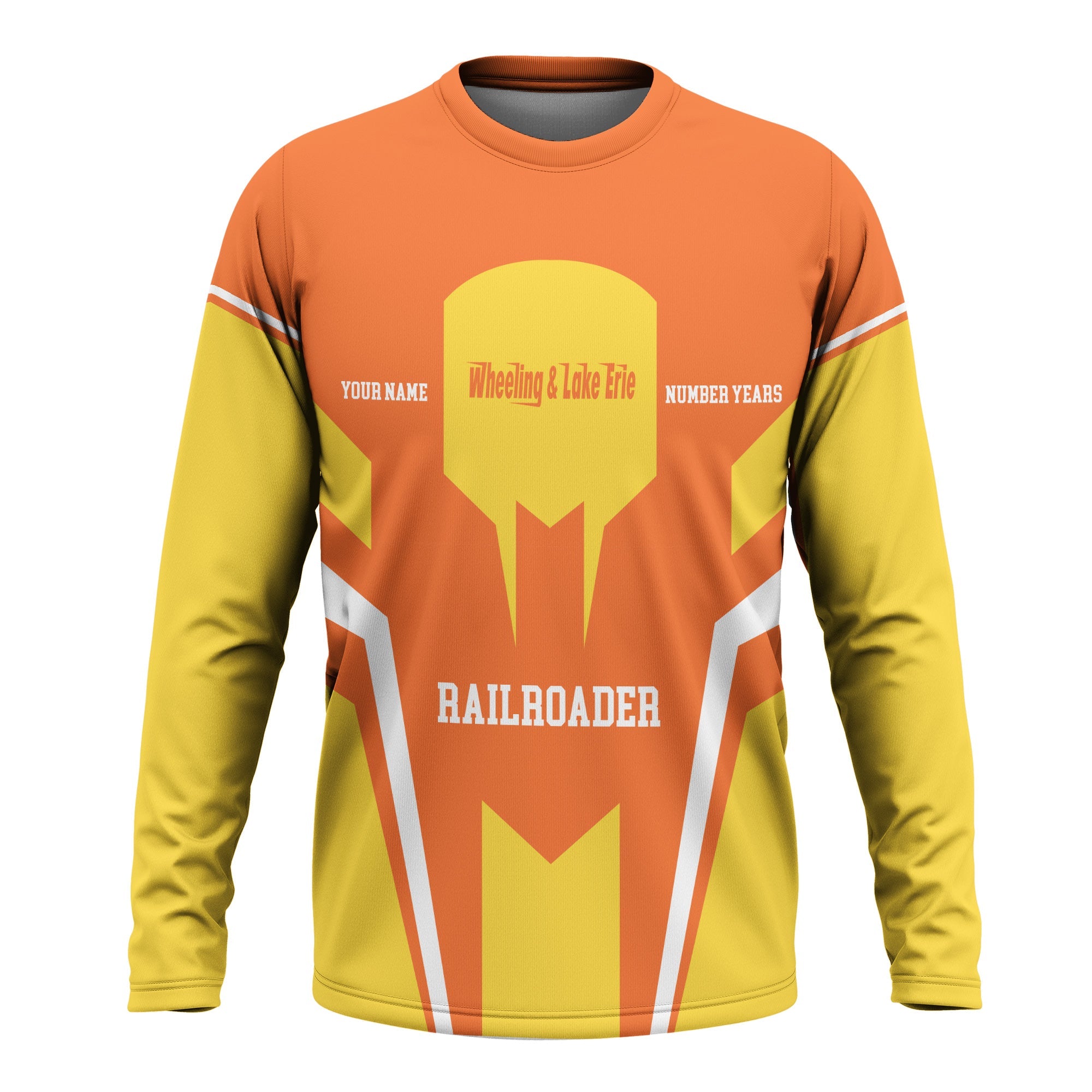 Railspirit Personalized Wheeling And Lake Erie Railroad Long Sleeve Shirt Custom Year Railroader Shirt Gift Idea For Train Lover
