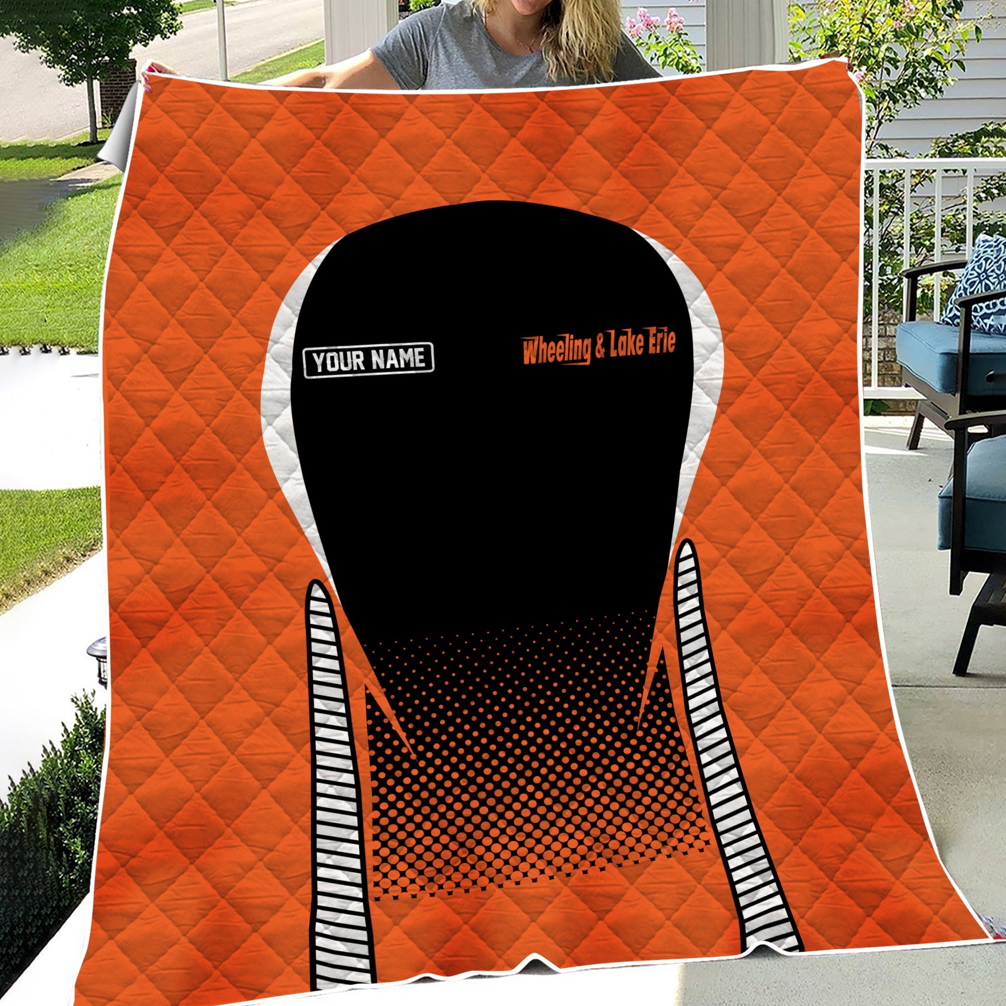 Railspirit Personalized Wheeling And Lake Erie Railroad Premium Quilts Train Premium Quilts Gift Idea For Train Lover