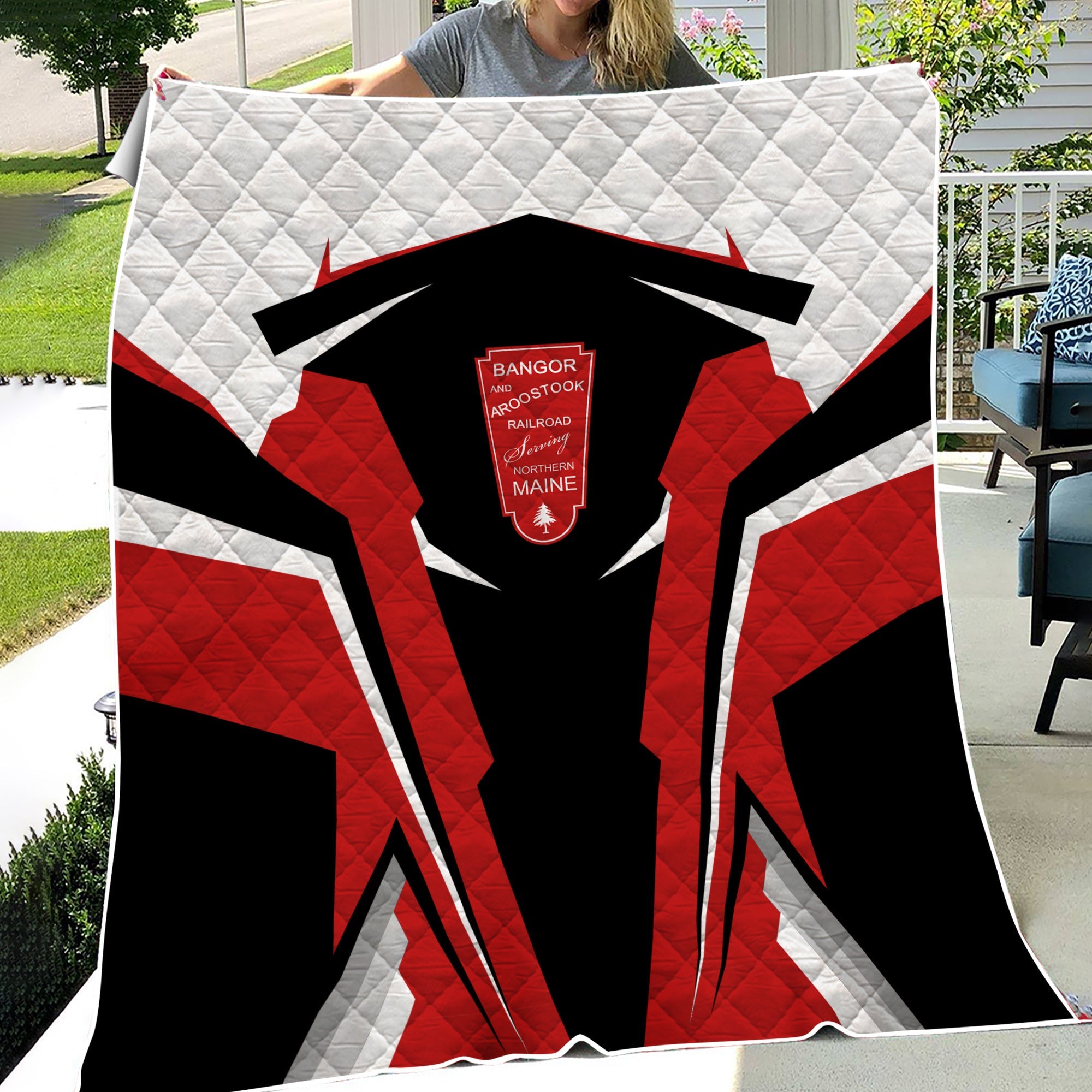 Railspirit Personalized Bangor And Aroostook Railroad Premium Quilts Strong Line Train Premium Quilts Gift Idea For Train Lover