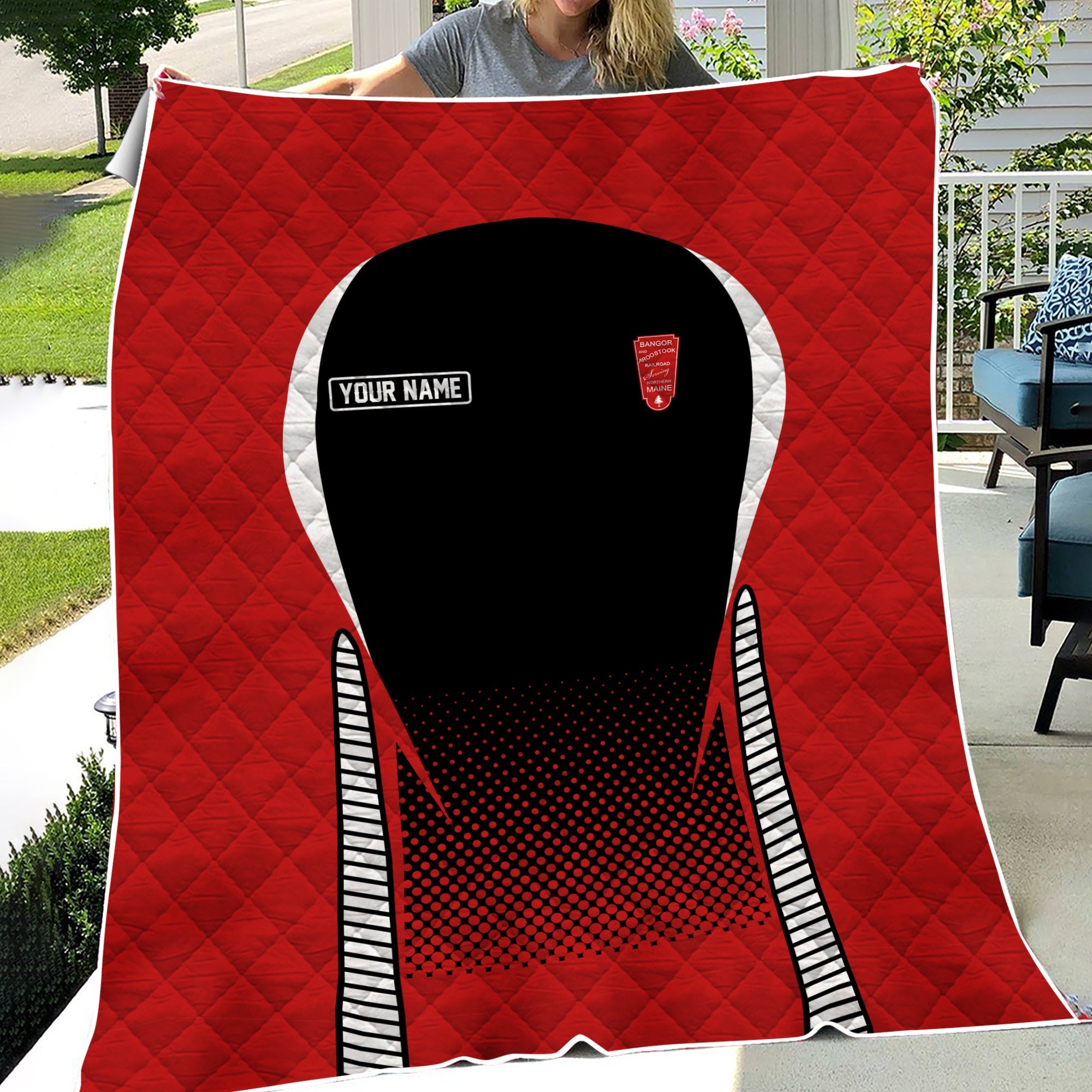 Railspirit Personalized Bangor And Aroostook Railroad Premium Quilts Train Premium Quilts Gift Idea For Train Lover