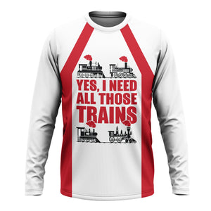 Railspirit Custom Name Green Bay & Western Railroad Long Sleeve Shirt Yes I Need All Those Train Printed Shirt