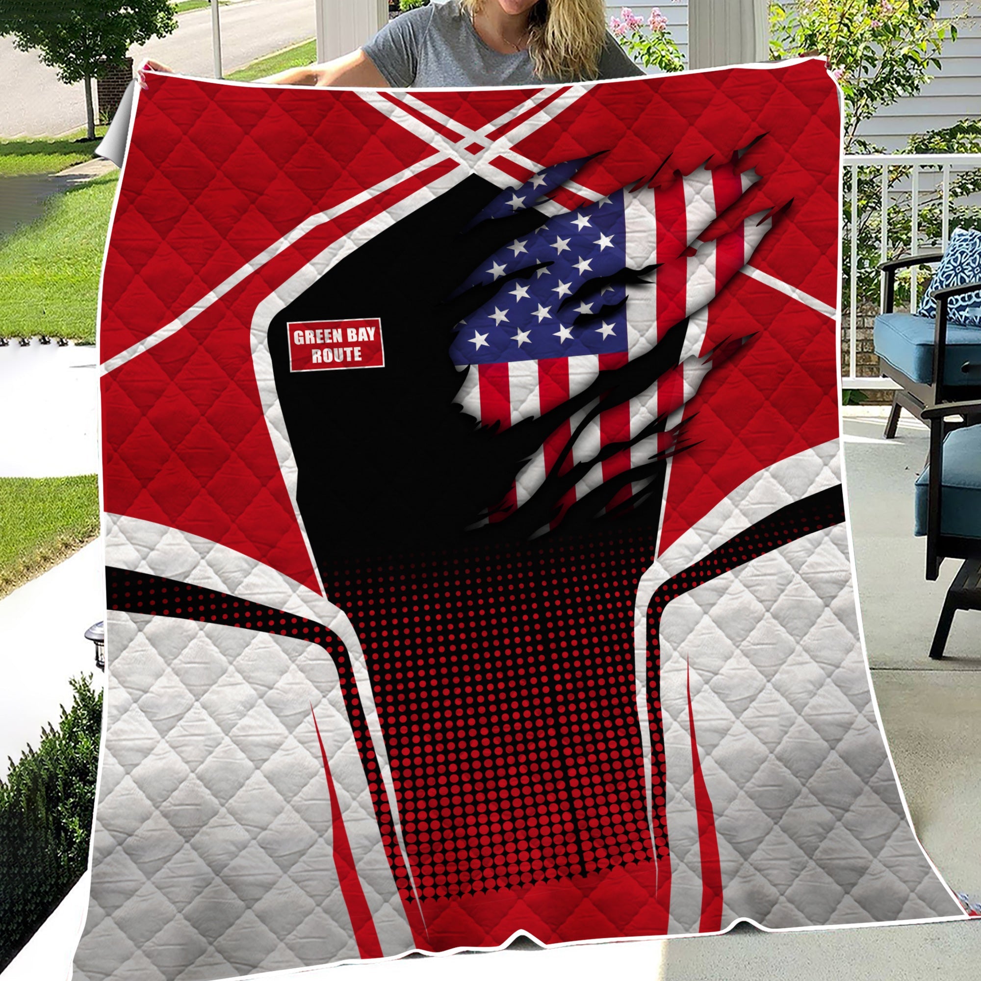 Railspirit Personalized Green Bay & Western Railroad Premium Quilts American Vintage All Over Printed Premium Quilts