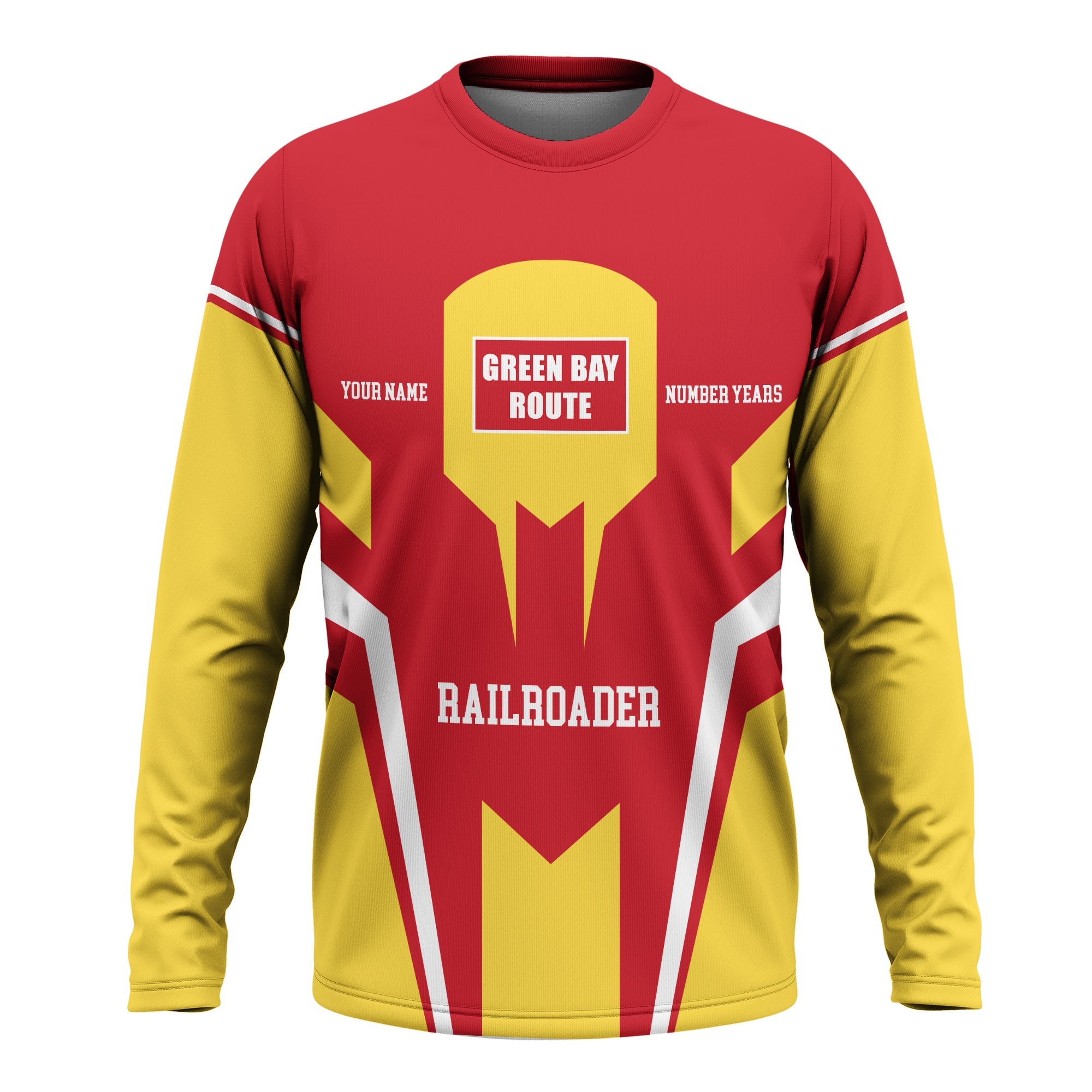 Railspirit Personalized Green Bay & Western Railroad Long Sleeve Shirt Custom Year Railroader Shirt Gift Idea For Train Lover