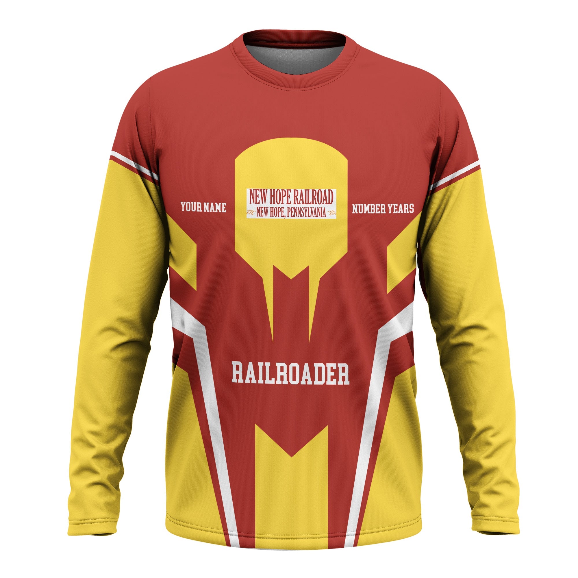 Railspirit Personalized New Hope Railroad Long Sleeve Shirt Custom Year Railroader Shirt Gift Idea For Train Lover