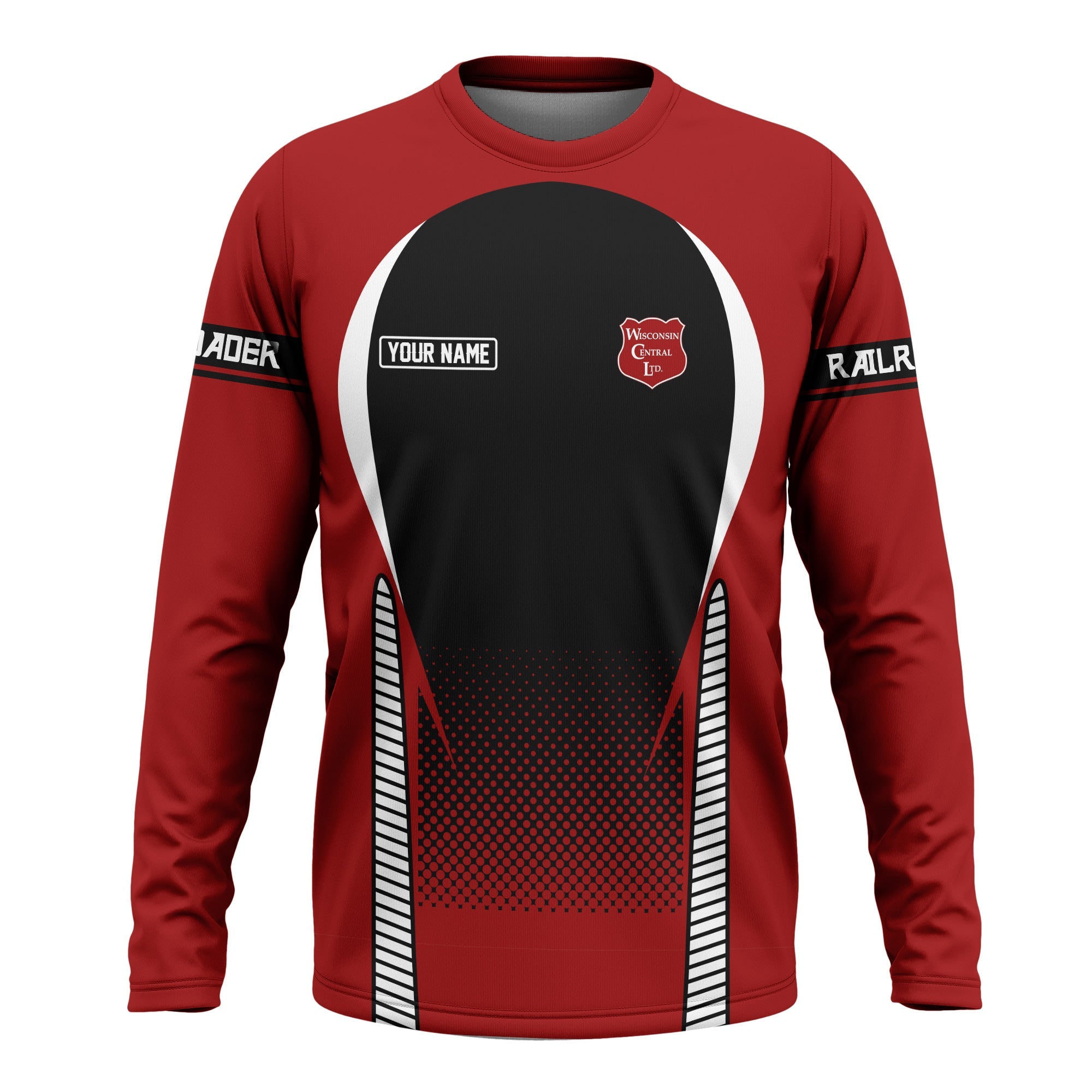 Railspirit Personalized Wisconsin Central Ltd Railroad Long Sleeve Shirt Stress Is Caused By Not Having Enough Trains Shirt