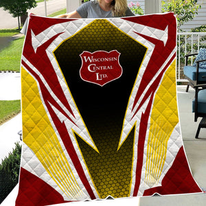 Railspirit Wisconsin Central Ltd Railroad Premium Quilts Lightning Graphic Style Premium Quilts Gift Idea For Train Lover