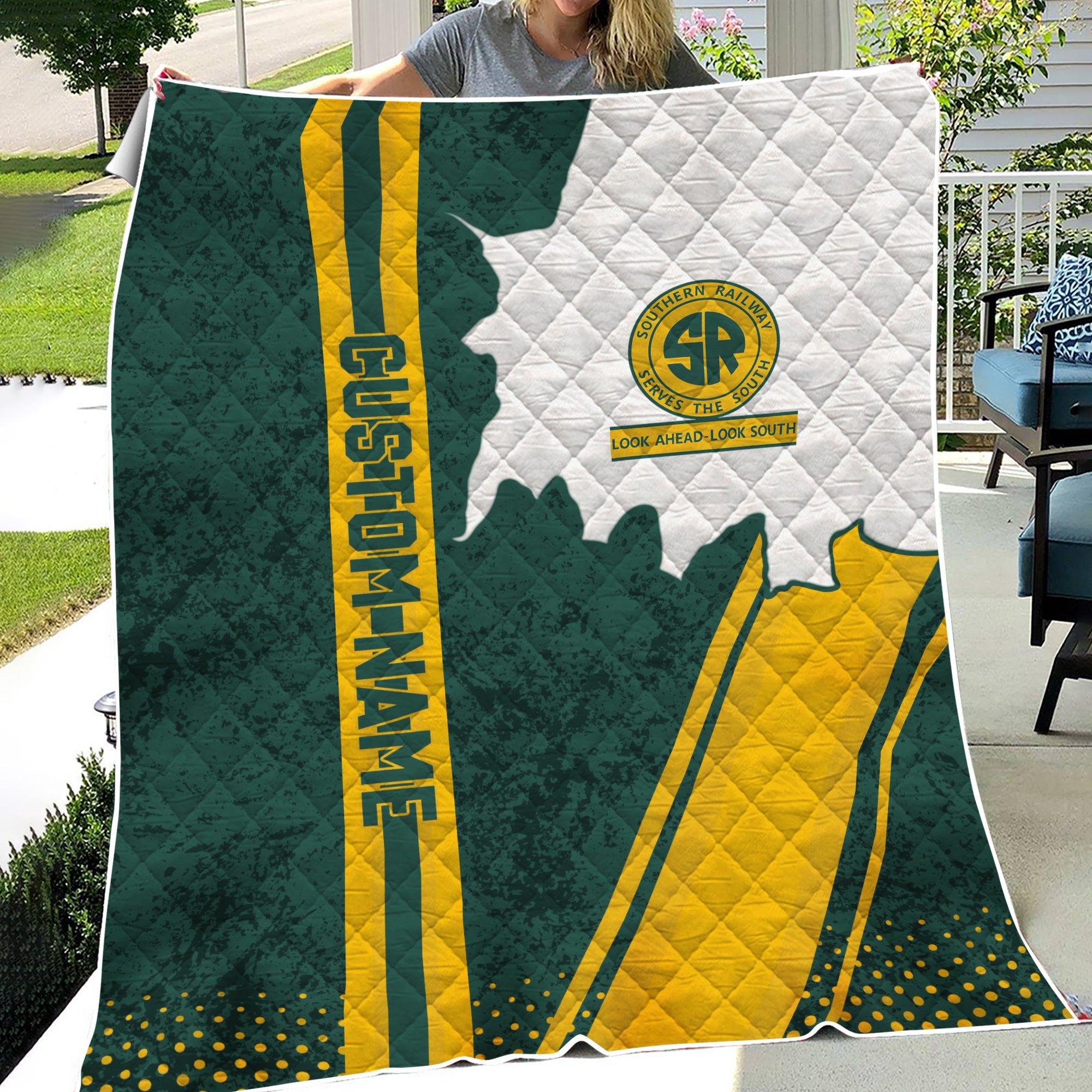 Railspirit Personalized Southern Railway U.S Premium Quilts Vintage SOU All Over Printed Premium Quilts