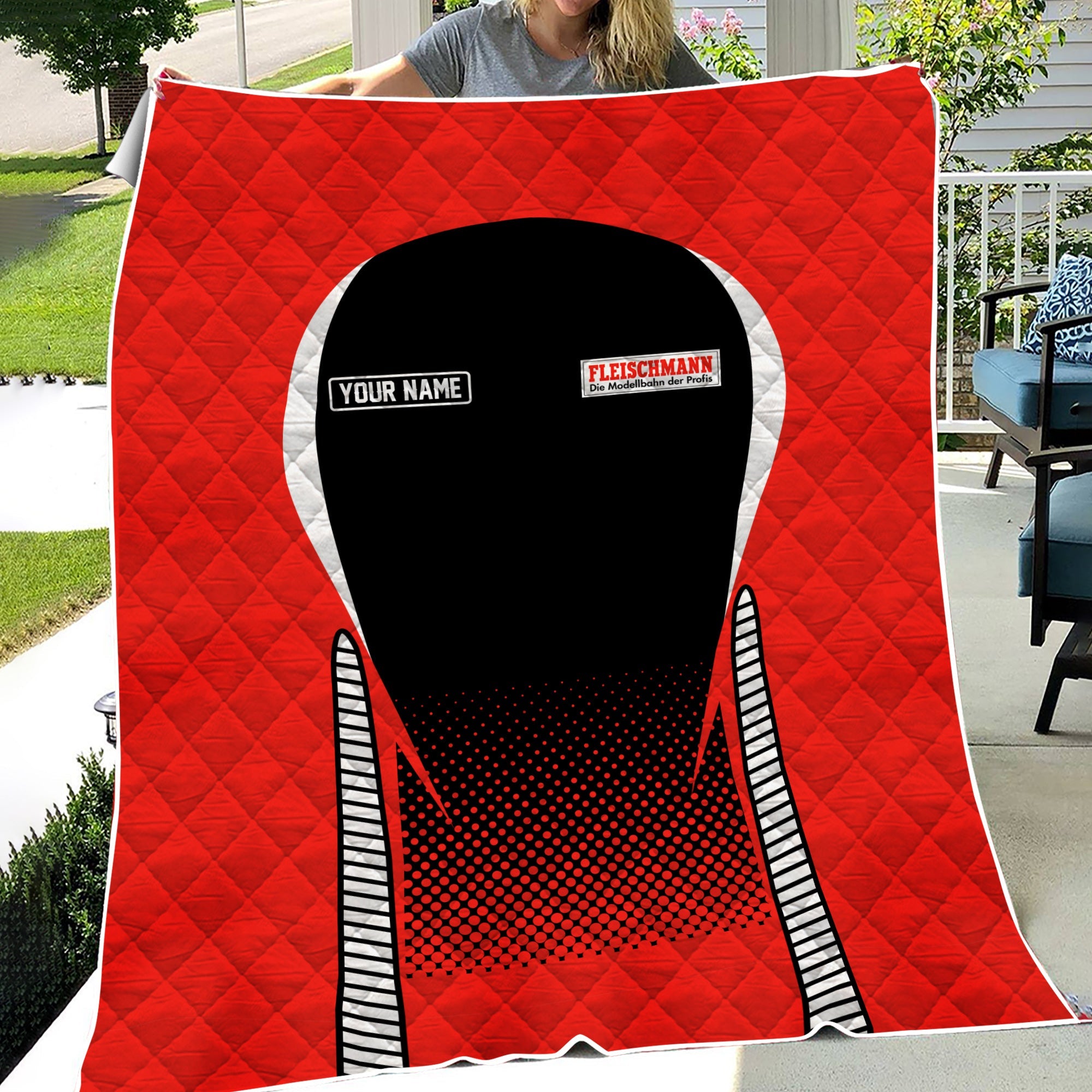 Railspirit Personalized Fleischmann And Western Railroad Premium Quilts Train Premium Quilts Gift Idea For Train Lover