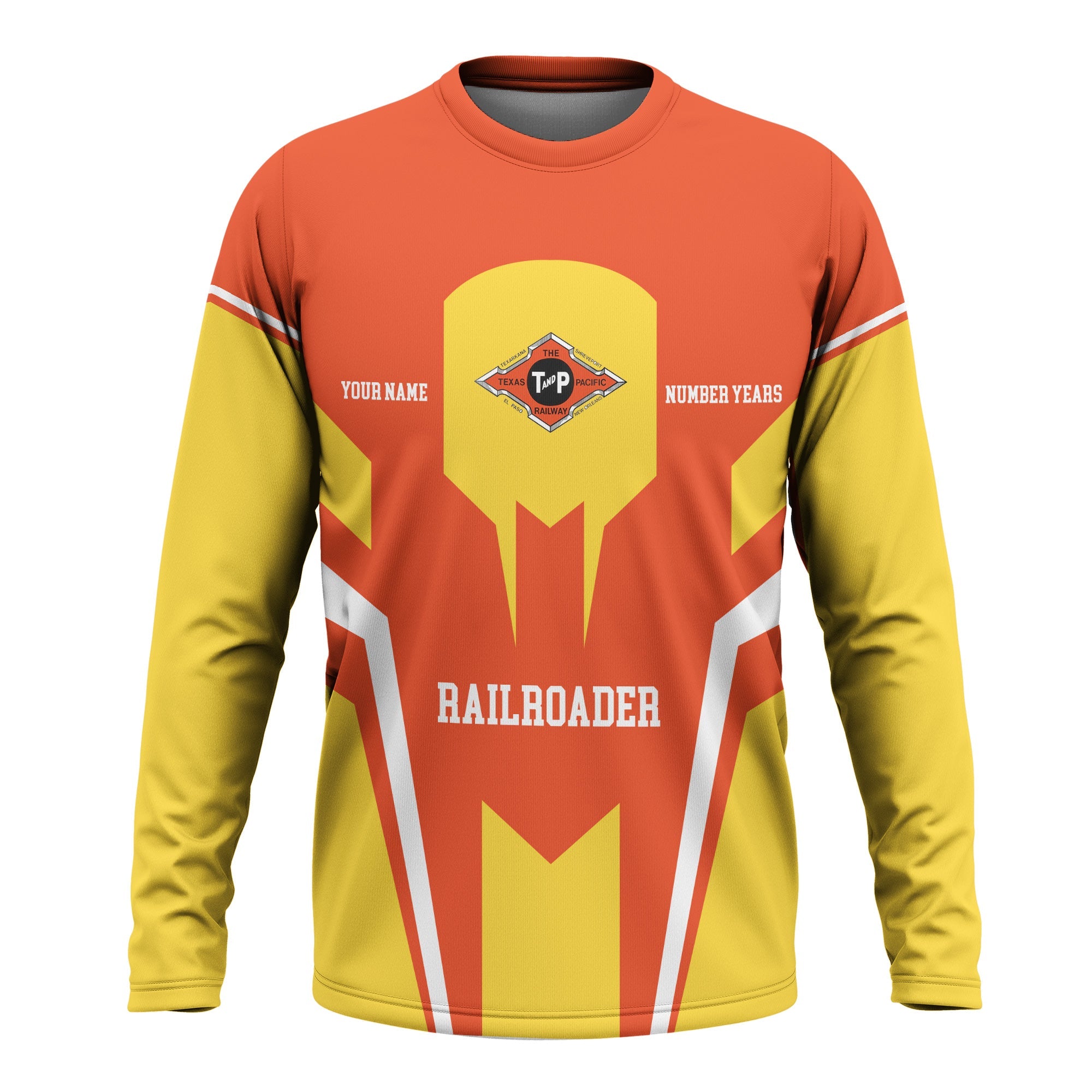 Railspirit Personalized Texas and Pacific Railway Long Sleeve Shirt Custom Year Railroader Shirt Gift Idea For Train Lover