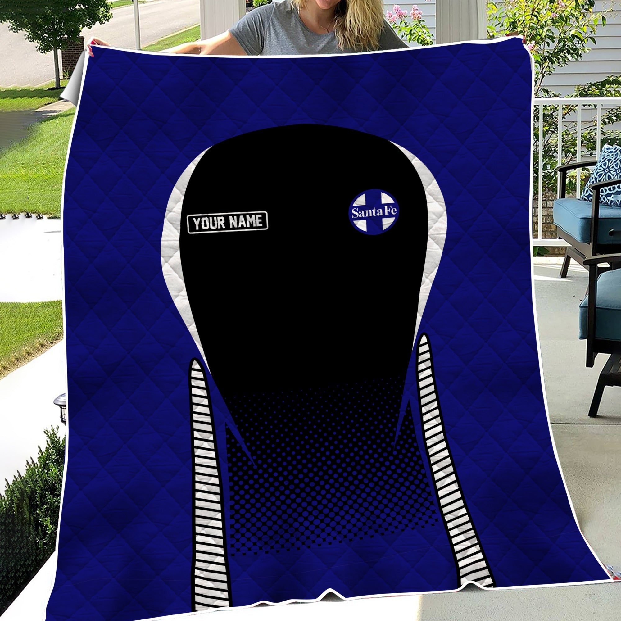 Railspirit Personalized Santa Fe Railway Premium Quilts Atchison, Topeka and Santa Fe Railway Train Premium Quilts Gift Idea For Train Lover