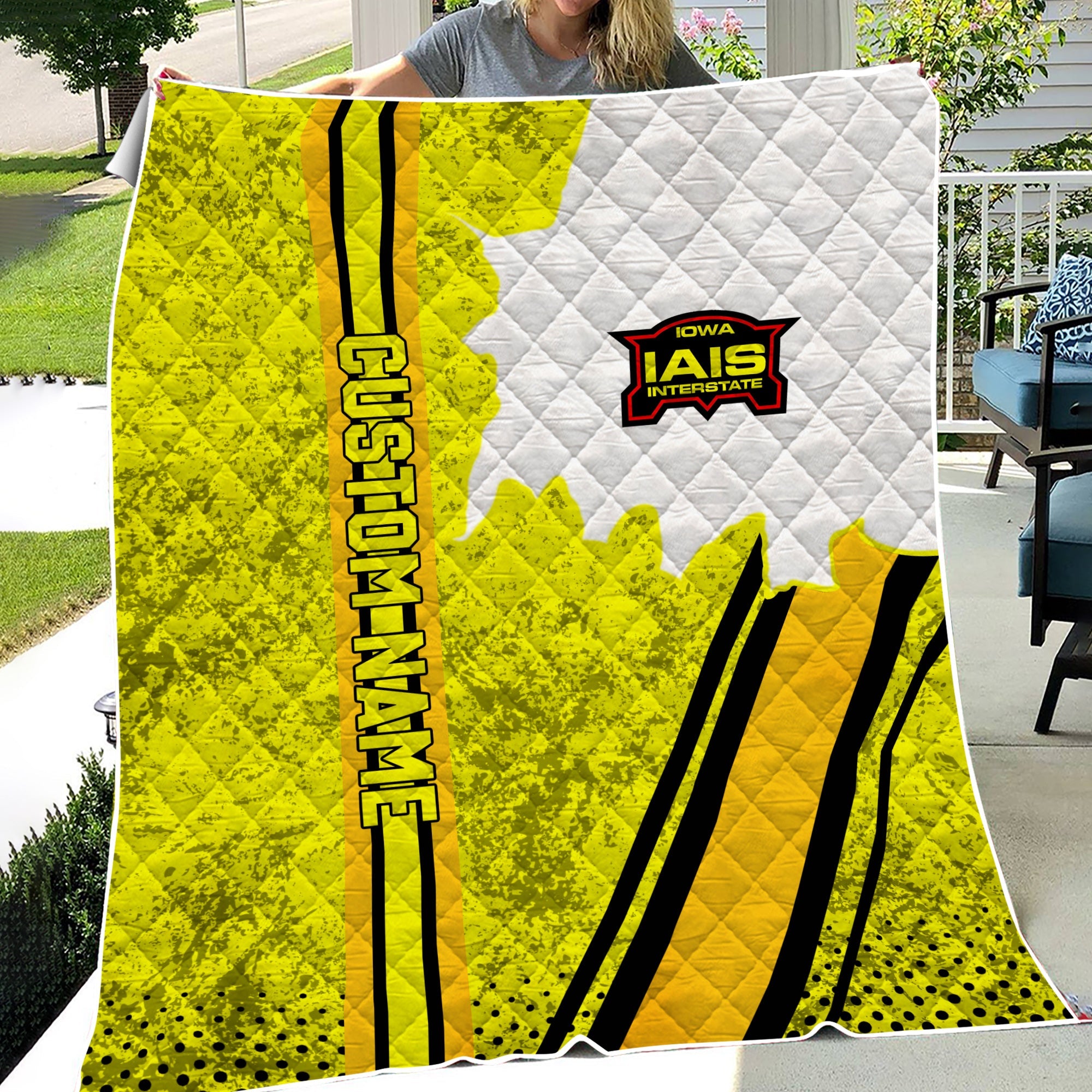 Railspirit Personalized Iowa Interstate Railroad Premium Quilts Vintage IAIS All Over Printed Premium Quilts