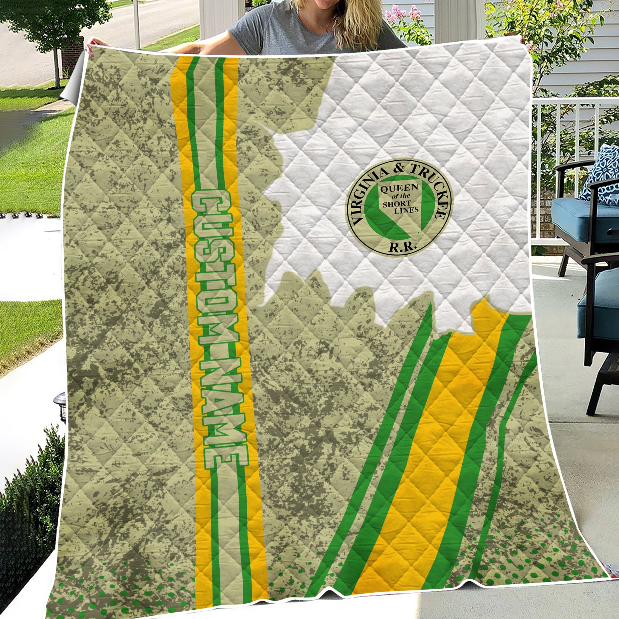 Railspirit Personalized Virginia & Truckee Railroad Premium Quilts Vintage All Over Printed Premium Quilts