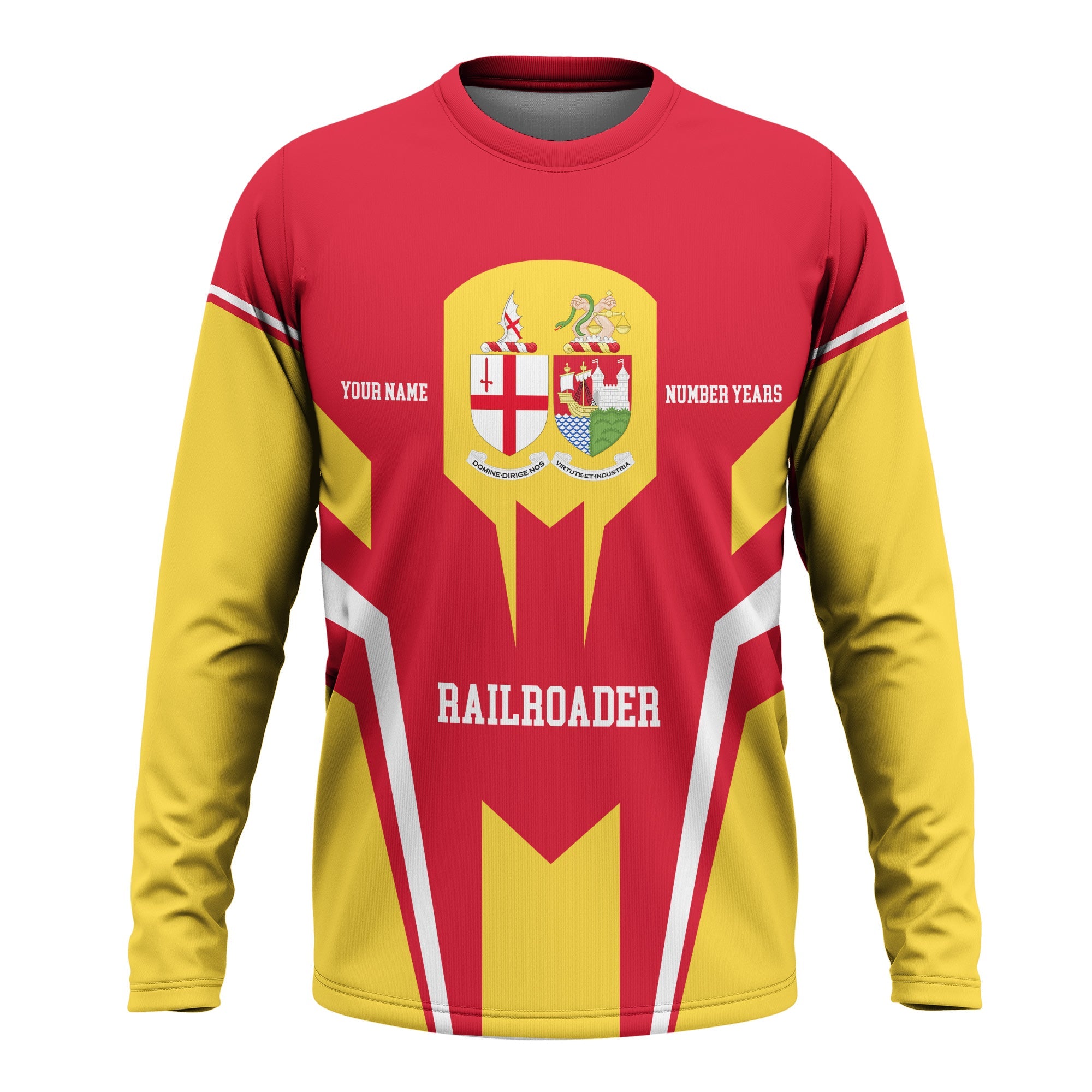 Railspirit Personalized Great Western Railway Long Sleeve Shirt Custom Year Railroader Shirt Gift Idea For Train Lover