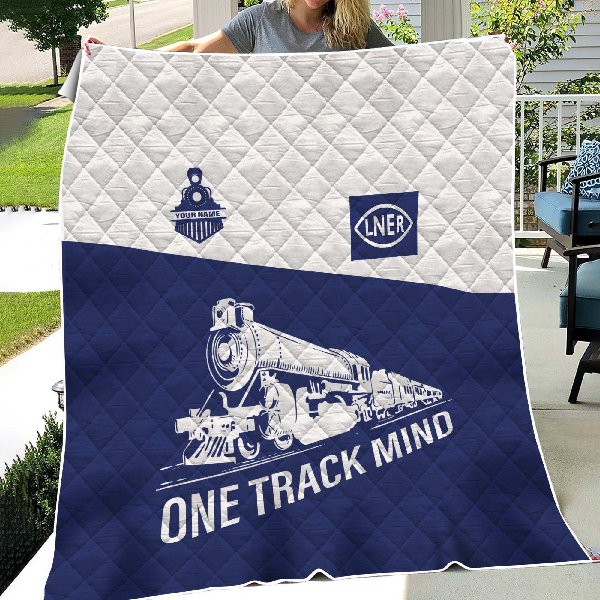 Railspirit Personalized London and North Eastern Railway Premium Quilt One Track Mind Train Premium Quilt Gift Idea For Train Lover