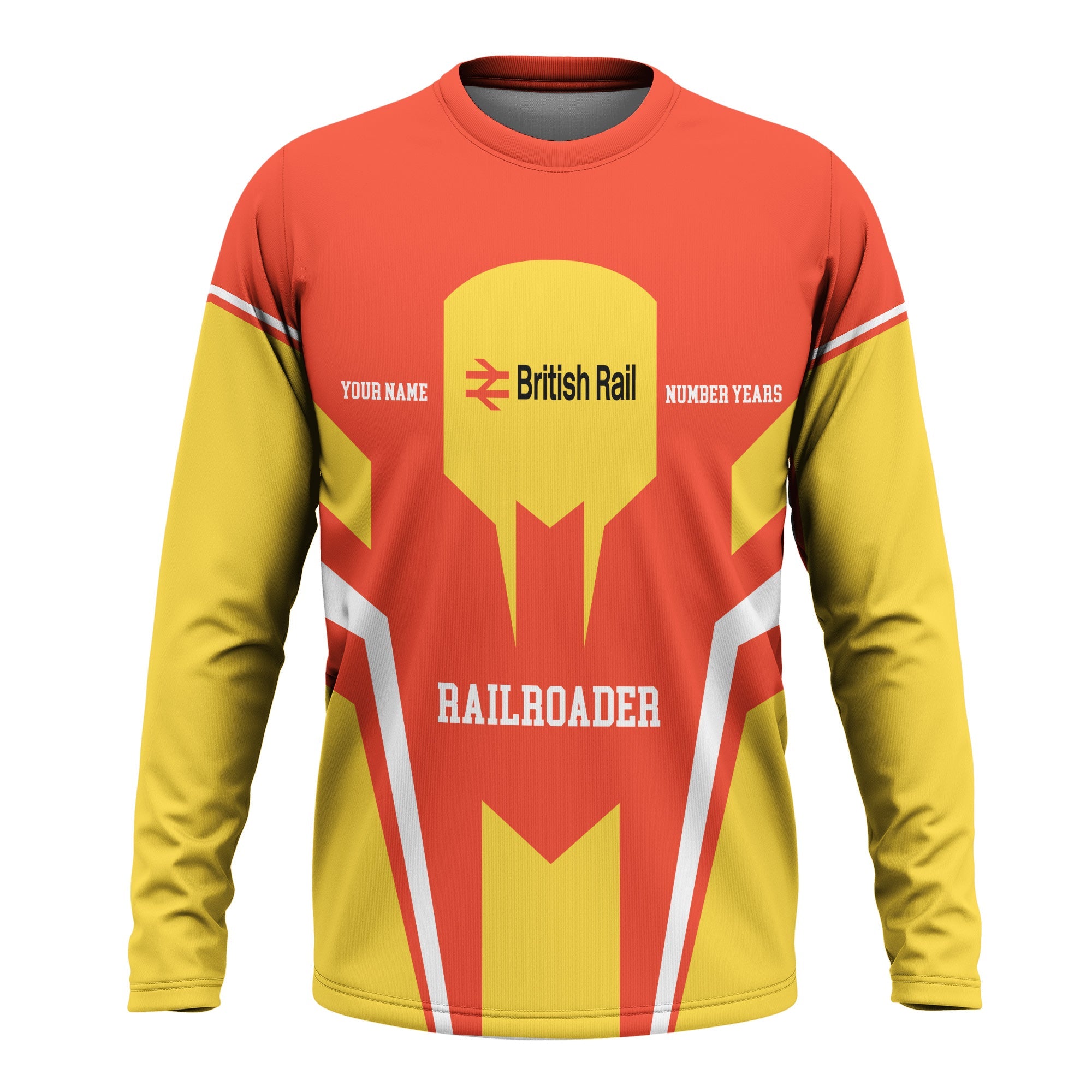 Railspirit Personalized British Railway Long Sleeve Shirt Custom Year Railroader Shirt Gift Idea For Train Lover