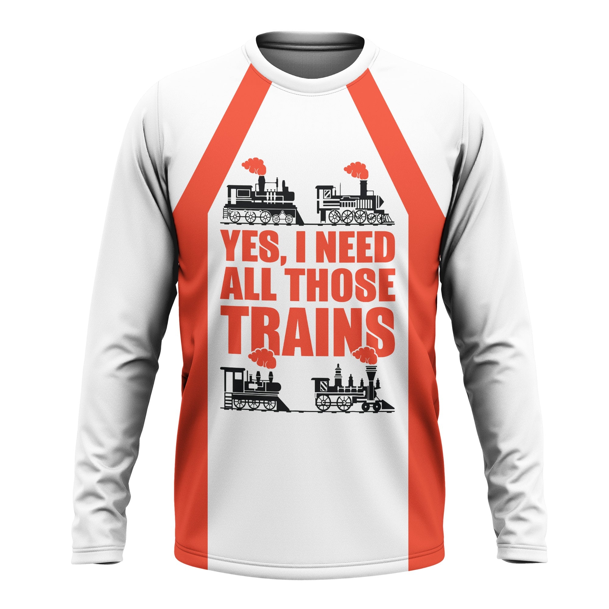 Railspirit Custom Name Bristish Railway Long Sleeve Shirt Yes I Need All Those Train Printed Shirt