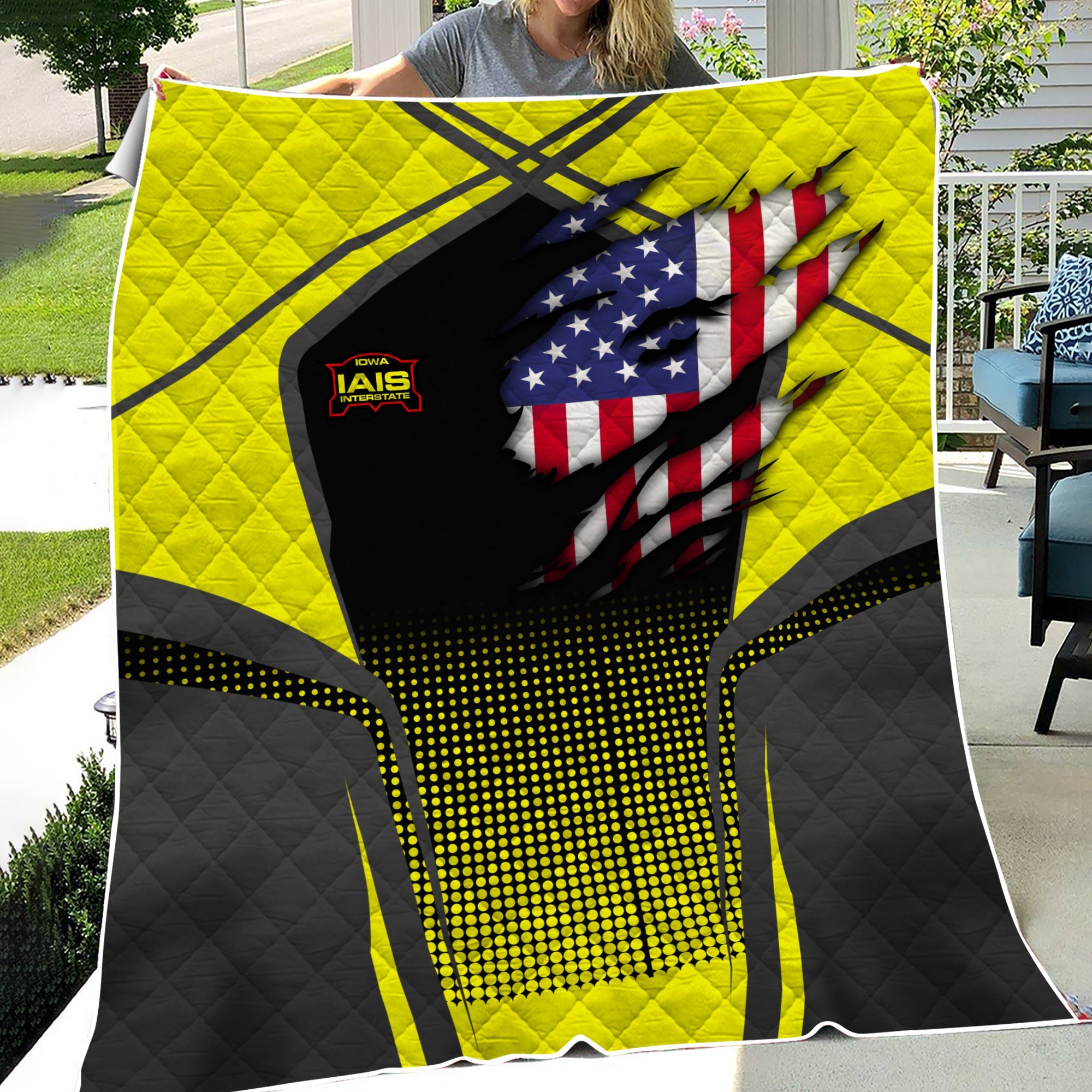 Railspirit Personalized Iowa Interstate Railroad Premium Quilts American Vintage IAIS All Over Printed Premium Quilts