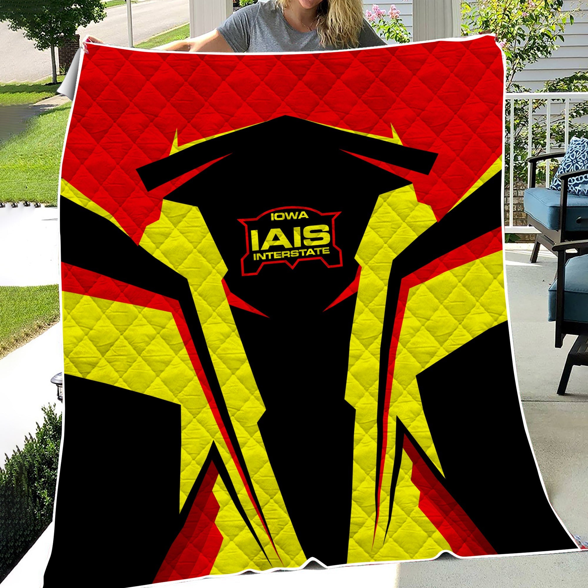 Railspirit Personalized Iowa Interstate Railroad Premium Quilts IAIS Strong Line Train Premium Quilts Gift Idea For Train Lover