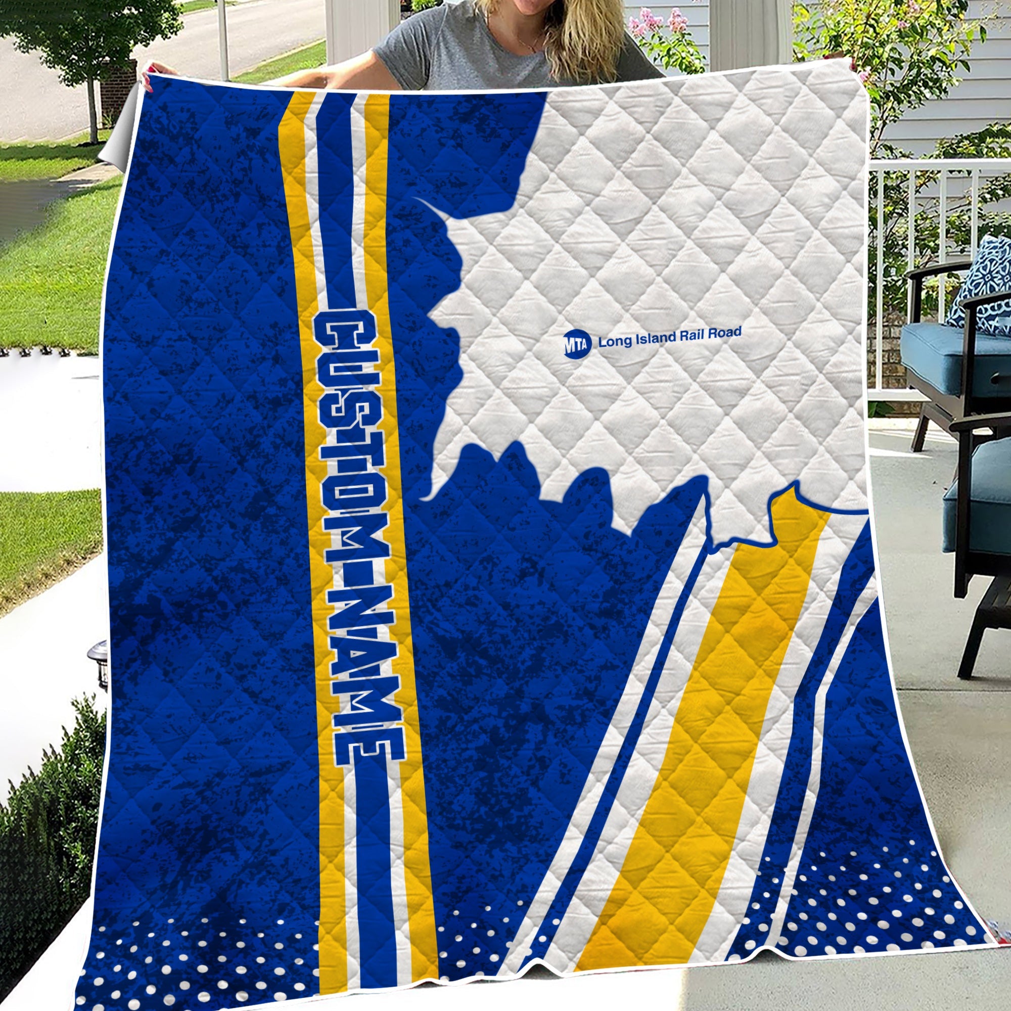 Railspirit Personalized Long Island Railroad Premium Quilts Vintage All Over Printed Premium Quilts