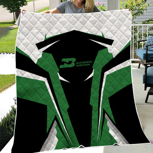 Railspirit Personalized Burlington Northern Railroad Premium Quilts Strong Line Train Premium Quilts Gift Idea For Train Lover