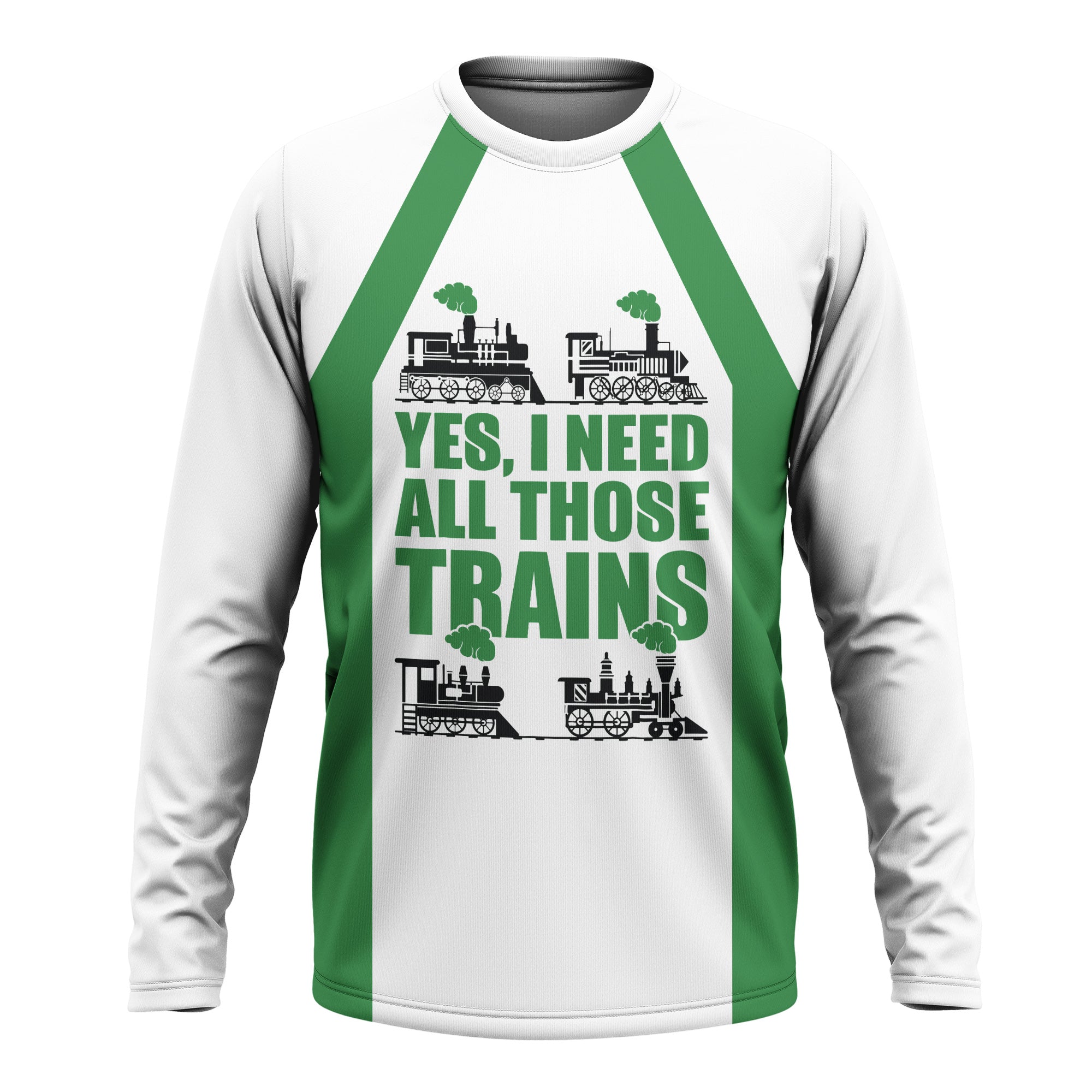 Railspirit Custom Name Burlington Northern Railroad Long Sleeve Shirt Yes I Need All Those Train Printed Shirt