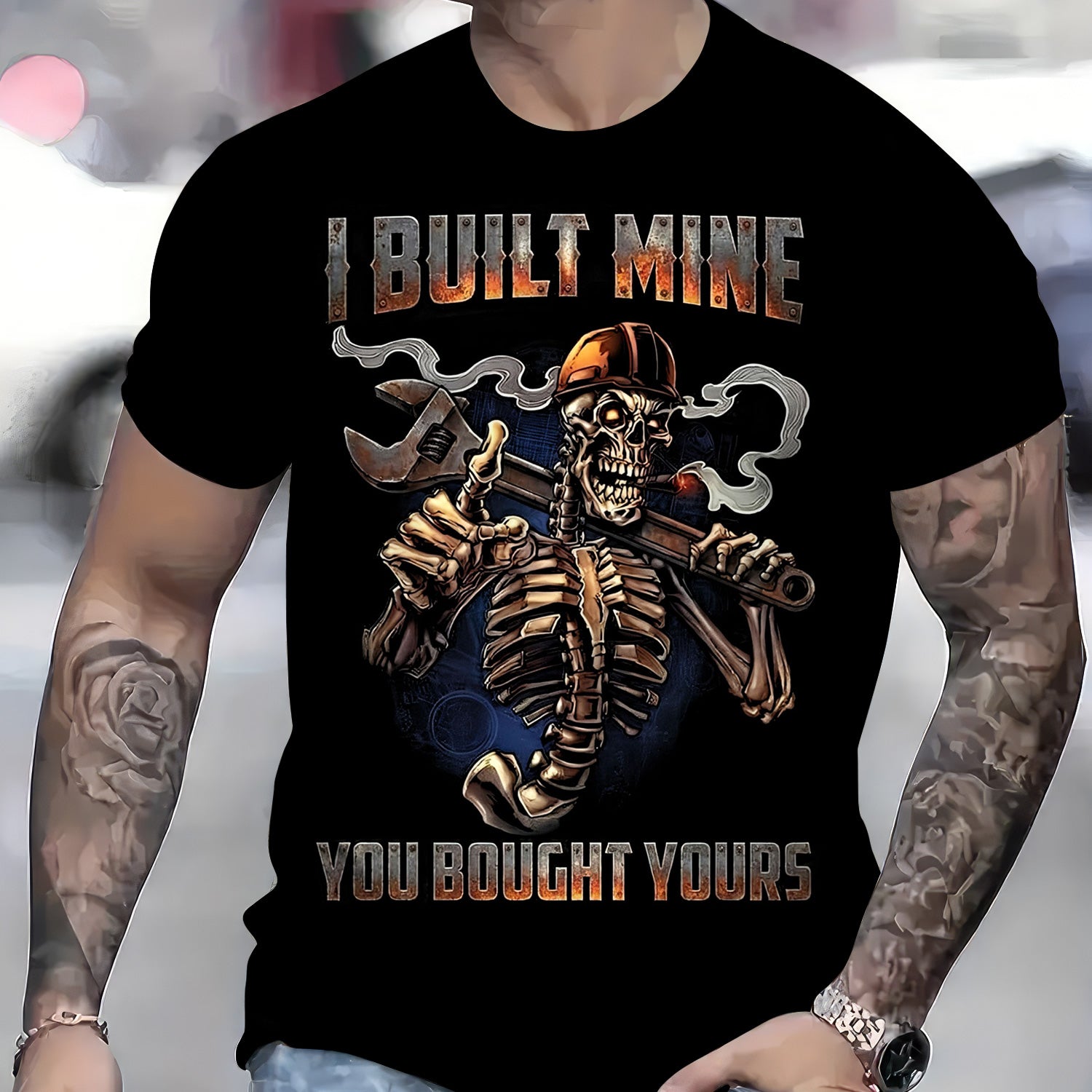 Skeleton Mechanic T-Shirt, I Built Mine You Bought Yours Funny Quote, Perfect Gift for Car Guys & Garage Fans, Hoodie For Men