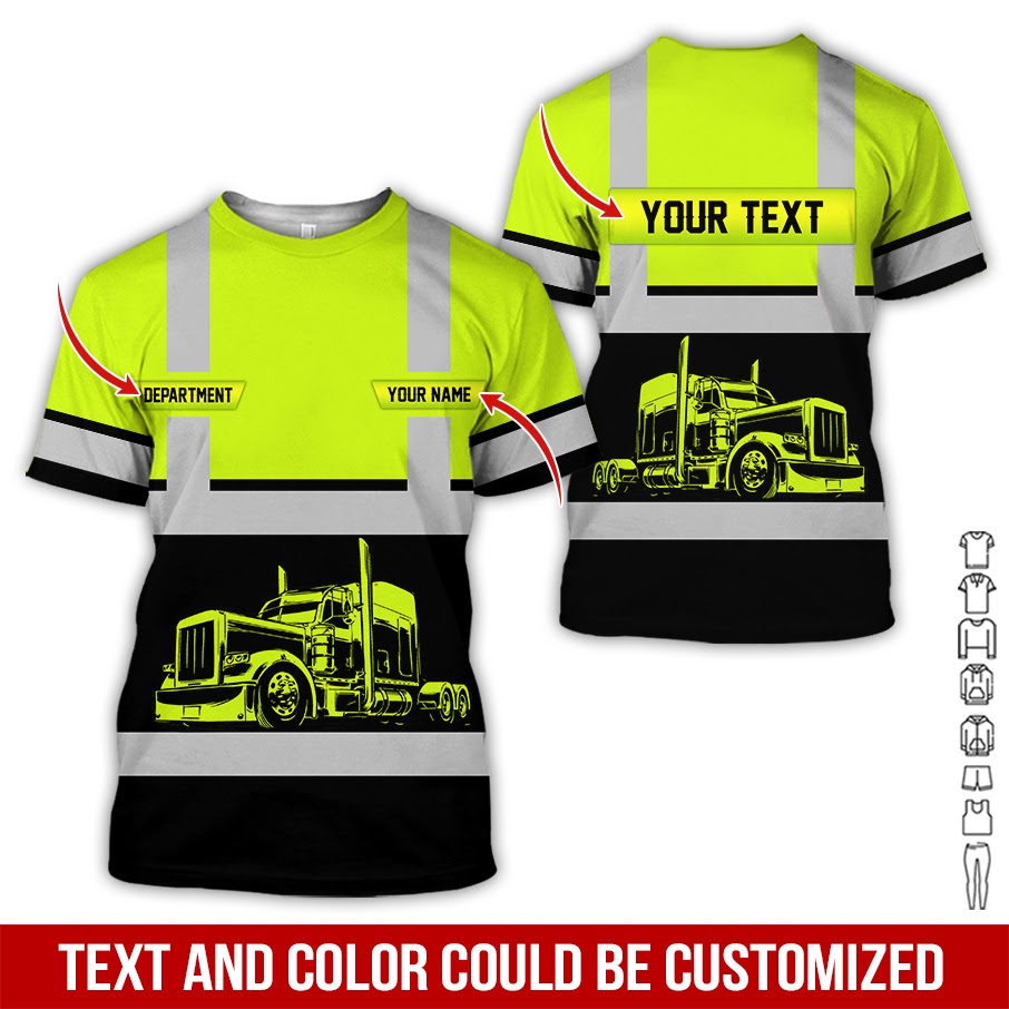 Customized Name Semi Truck Uniform, Personalized Workwear, Truck Driver Shirt