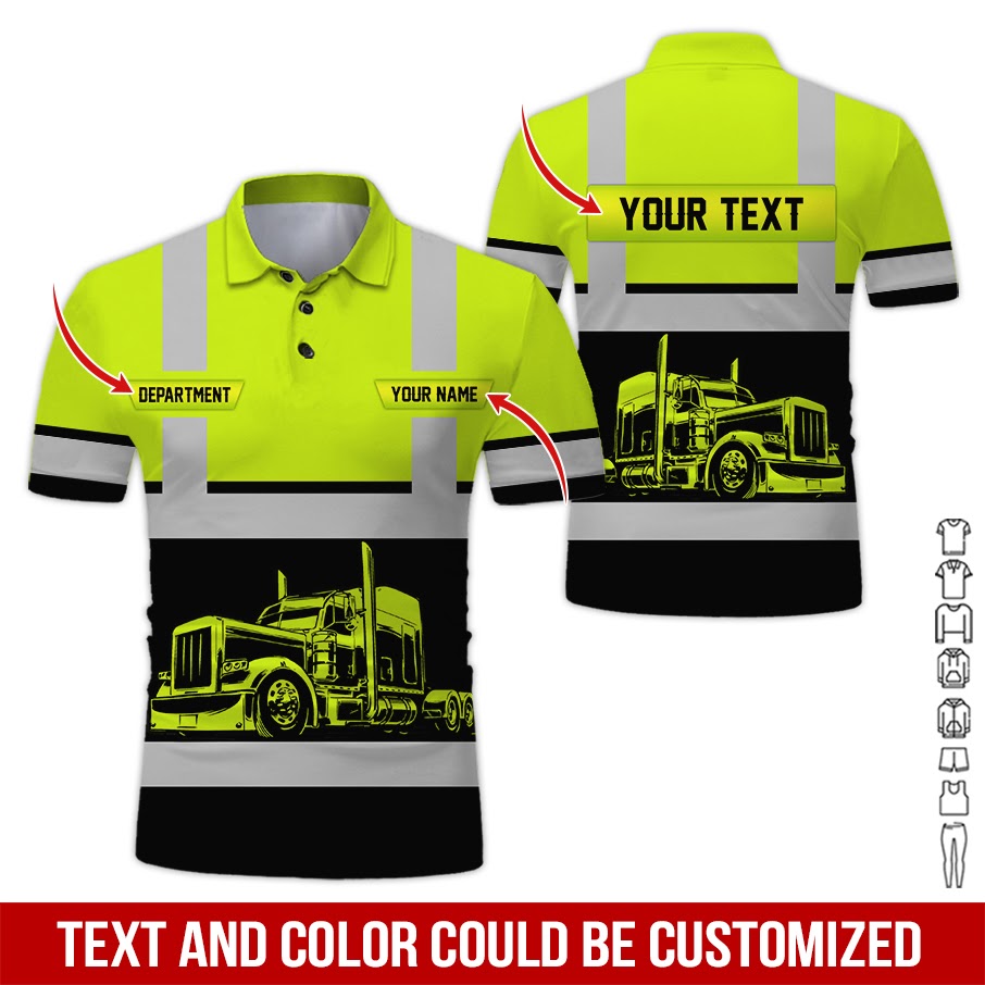 Customized Name Semi Truck Uniform, Personalized Workwear, Truck Driver Shirt