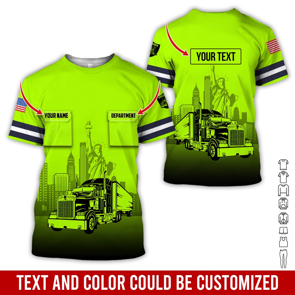 Custom Text and Tow Truck Driver Uniform Printed Pocket Shirt, Great Gift for Tow Truck Fans