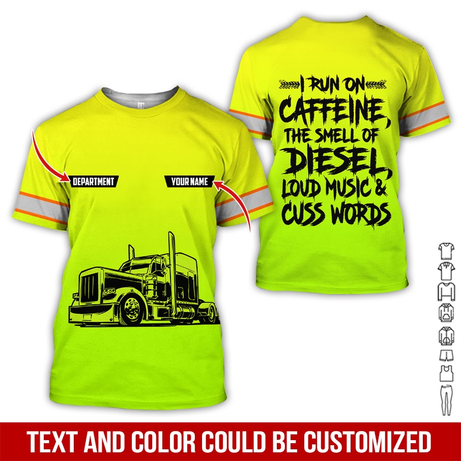 Customized Name Love Trucker Clothes, Personalized Driver Apparel