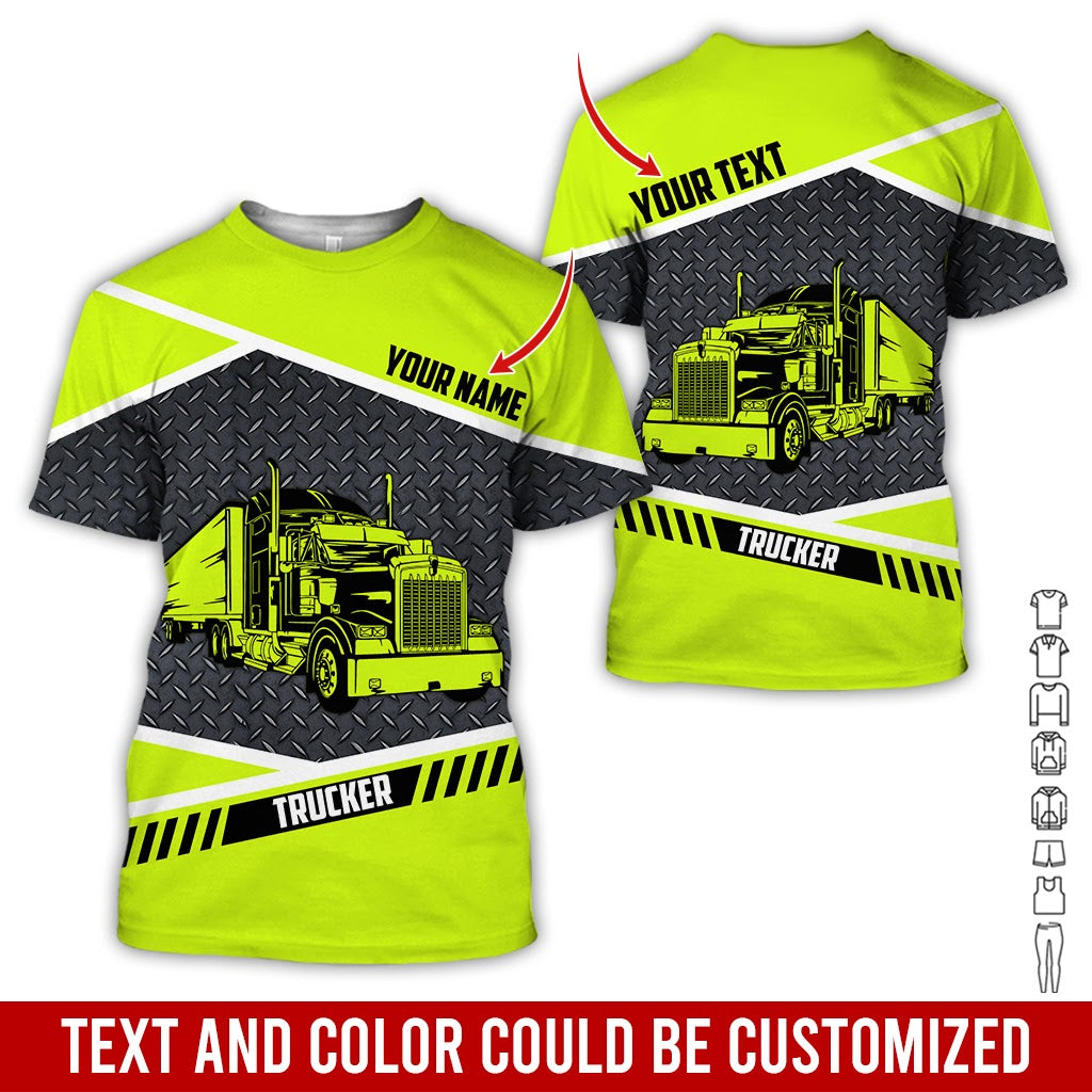 Customized Text Semi Truck Uniform Clothes, Custom Name Trucker Apparel