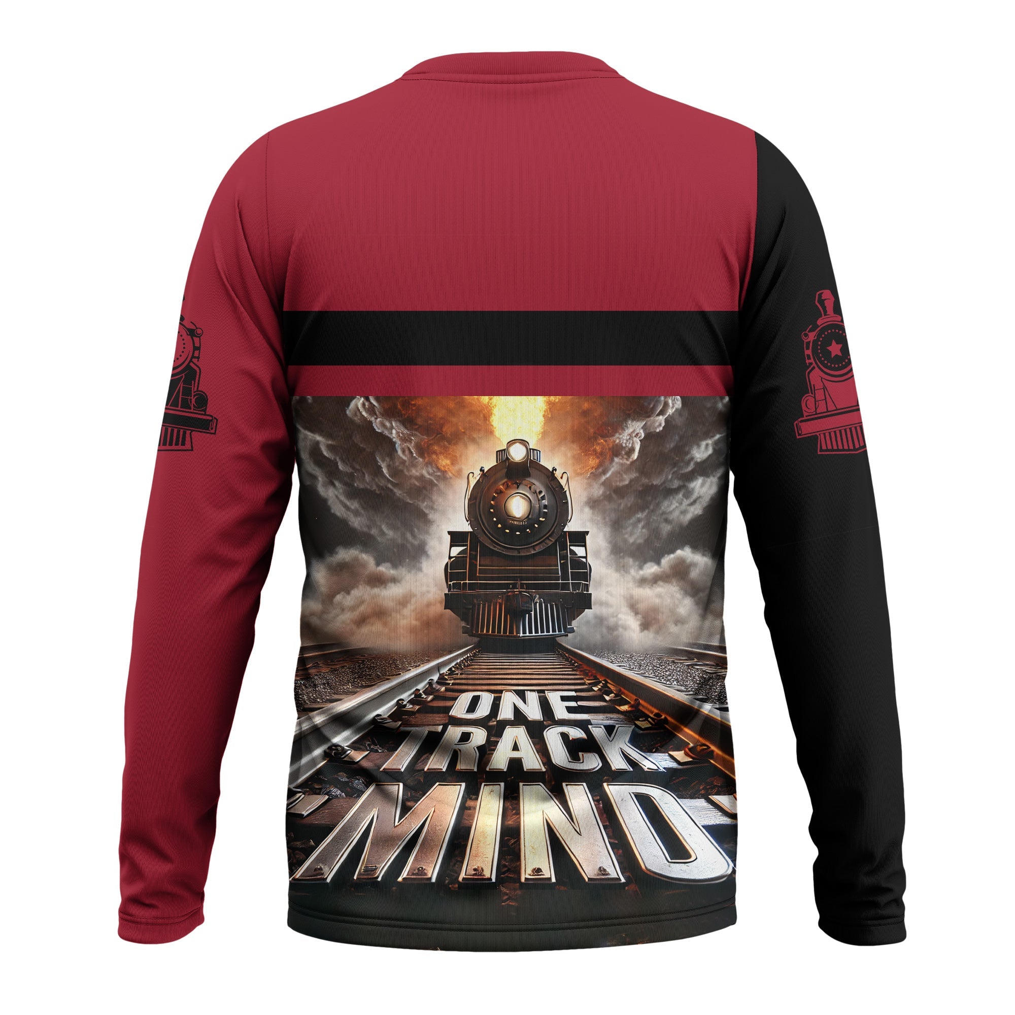 Railspirit Personalized Chicago Great Western Railroad Long Sleeve Shirt One Track Mind Train Printed Shirt