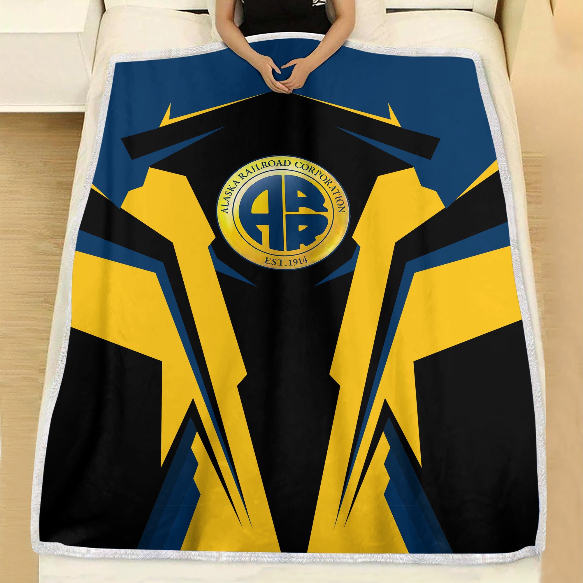 Railspirit Personalized Alaska Railroad Blanket Strong Line Train Blanket Gift Idea For Train Lover