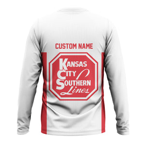 Railspirit Custom Name Kansas City Southern Long Sleeve Shirt Yes I Need All Those Train Printed Shirt
