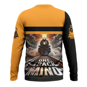 Railspirit Personalized Genesee & Wyoming Inc. Railroad Long Sleeve Shirt One Track Mind Train Printed Shirt