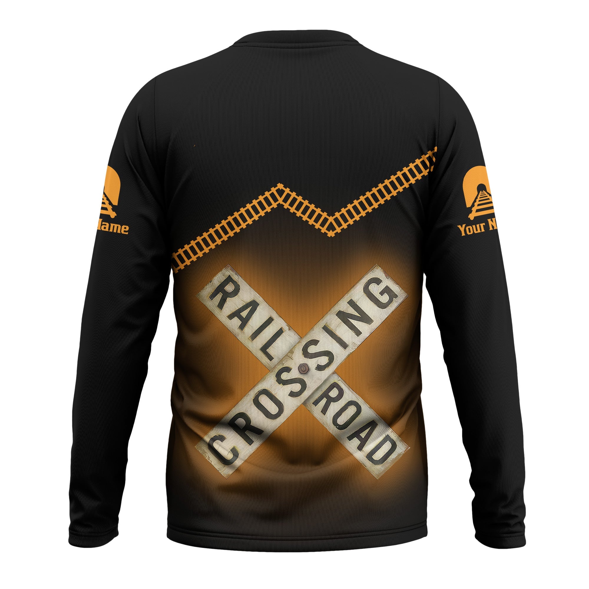 Railspirit Personalized Genesee & Wyoming Inc. Railroad Long Sleeve Shirt Railroad Crossing Printed Train Track Shirt
