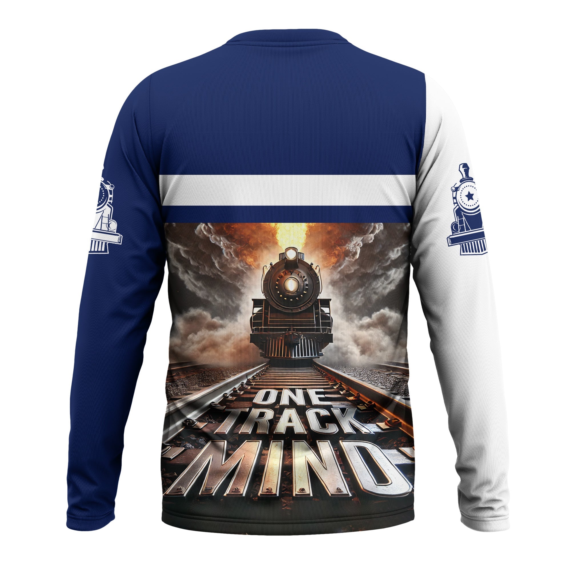 Railspirit Personalized Baltimore and Ohio Railroad Long Sleeve Shirt One Track Mind B&O Train Printed Shirt