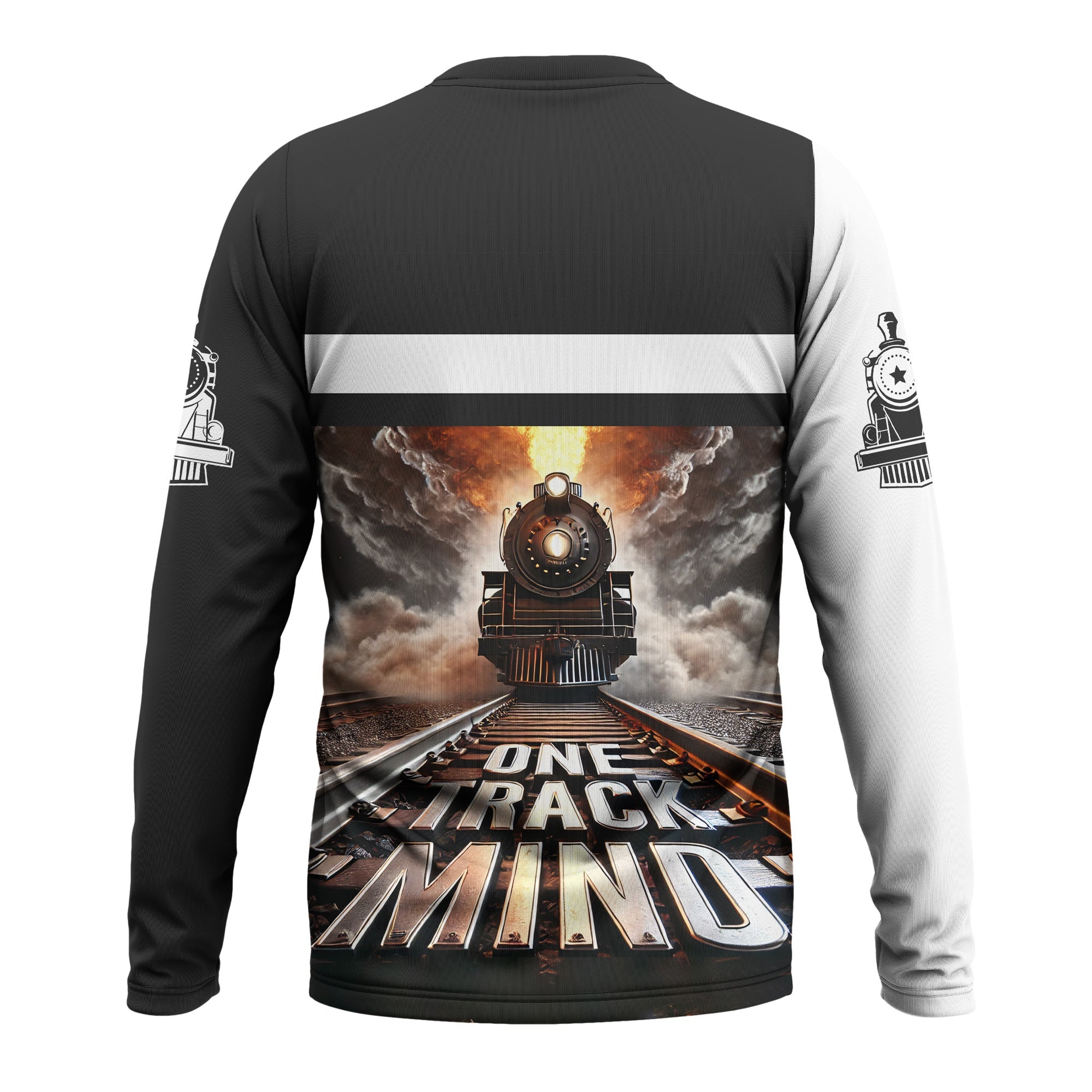 Railspirit Personalized Northern Pacific Railway Long Sleeve Shirt One Track Mind Train Printed Shirt