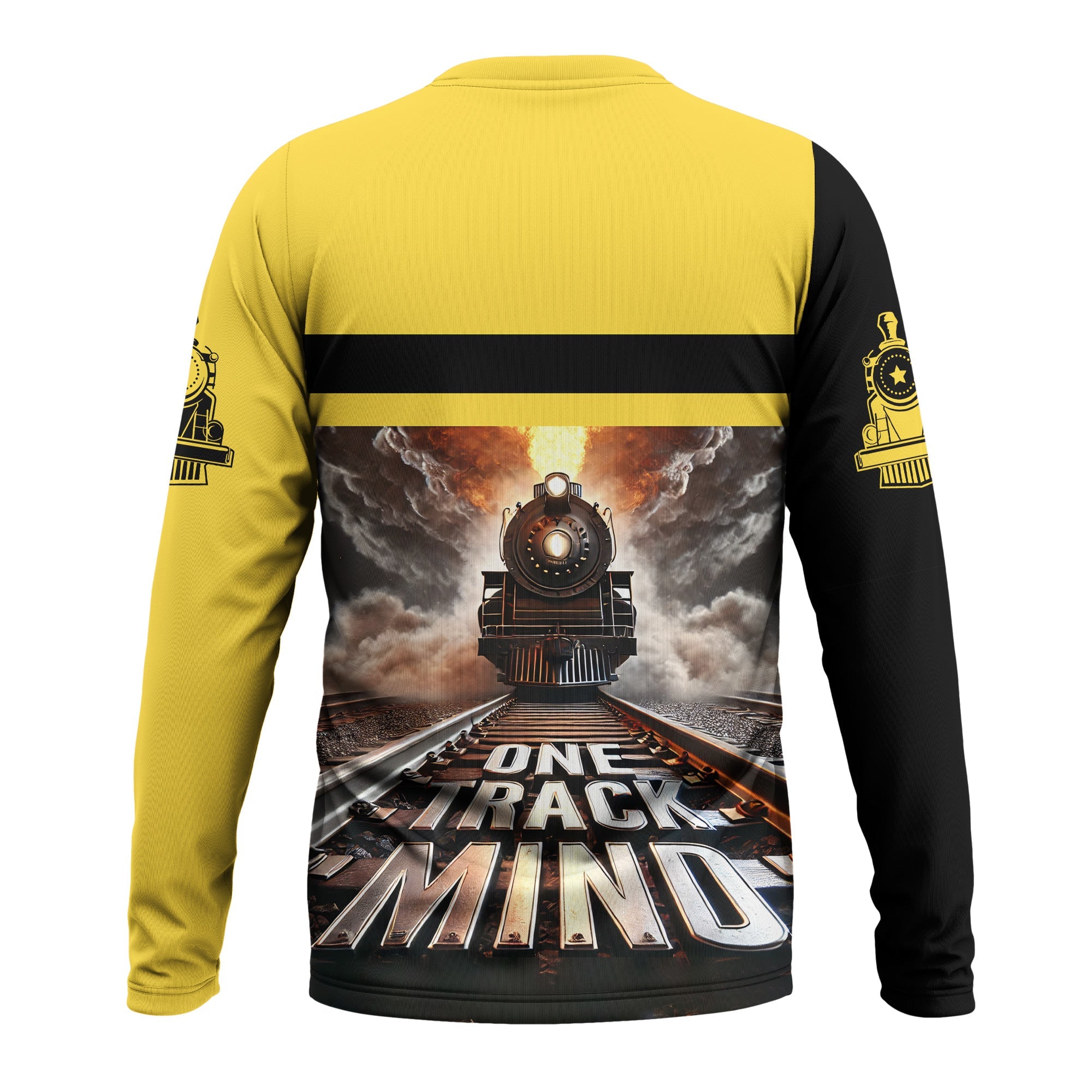 Railspirit Personalized Erie Railroad Long Sleeve Shirt One Track Mind Train Printed Shirt