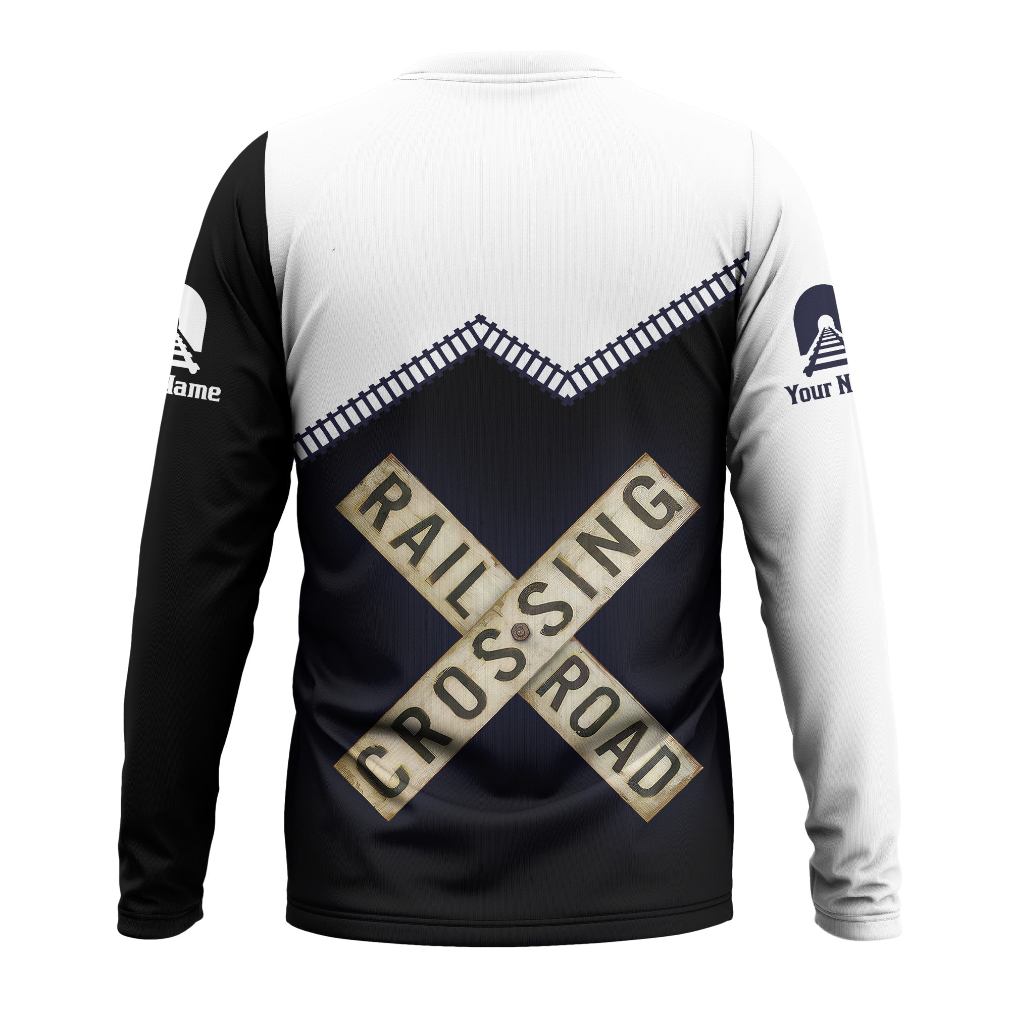 Railspirit Personalized Chessie System Railroad Long Sleeve Shirt Railroad Crossing Printed Train Track Shirt