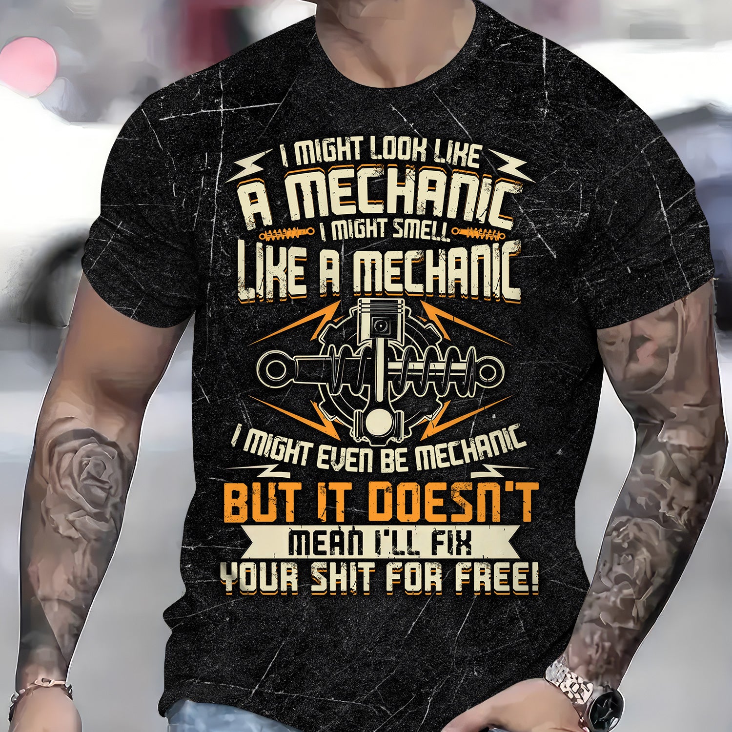 Funny Mechanic Shirt I Might Look Like A Mechanic Quote Tee Skull Auto Repair Garage Workwear Cool Car Enthusiast Gift for Men