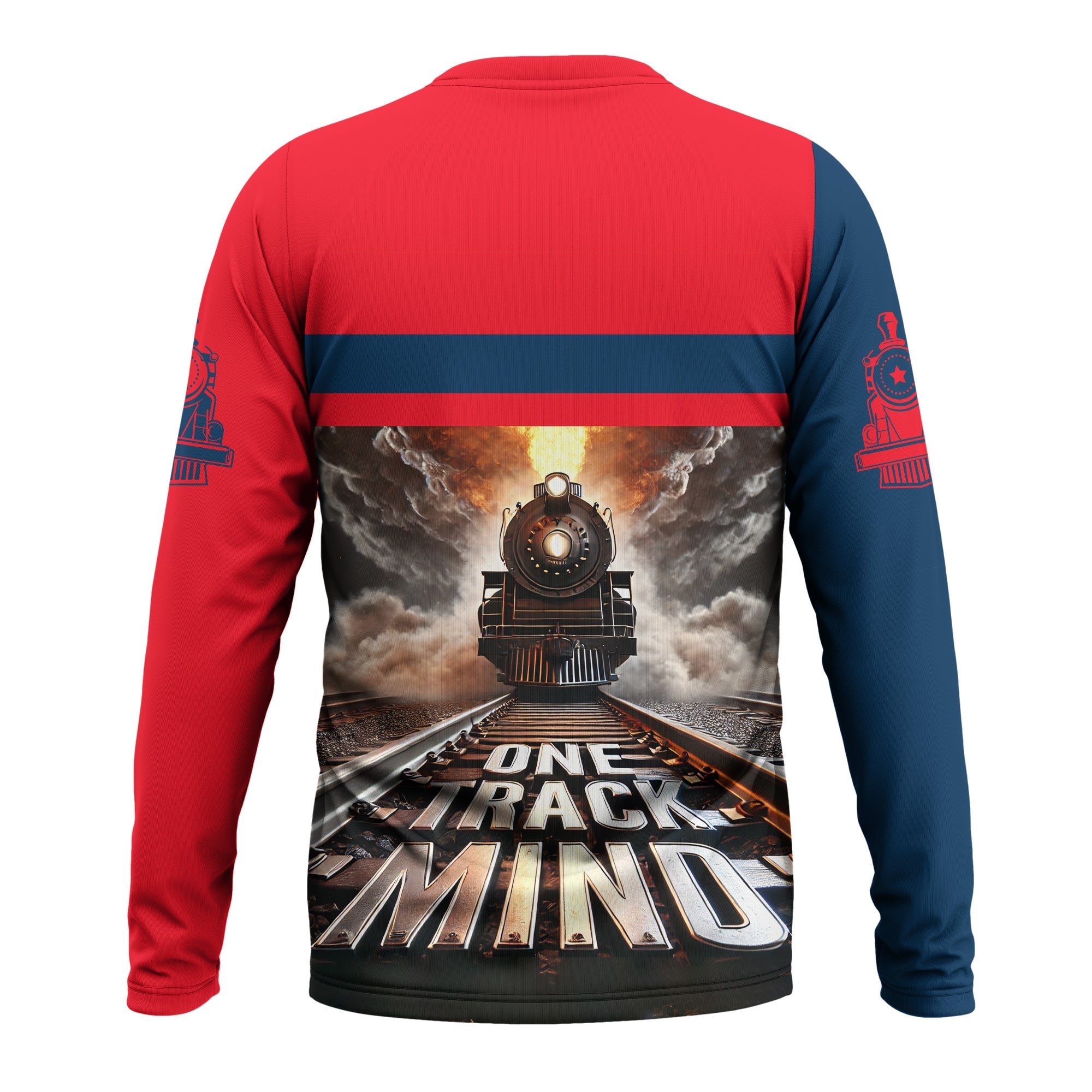 Railspirit Personalized Wabash Railroad Long Sleeve Shirt One Track Mind Train Printed Shirt