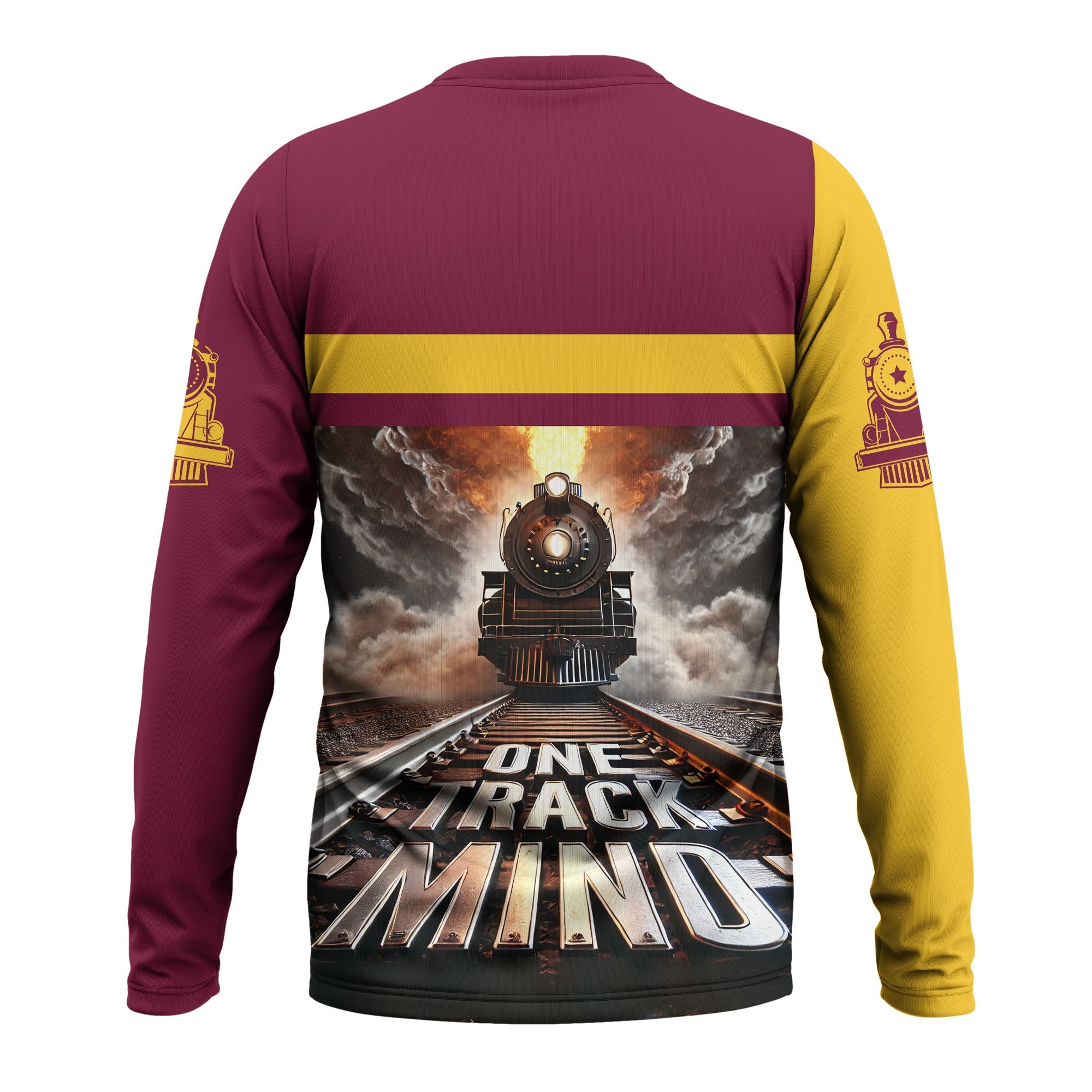 Railspirit Personalized Boston and Maine Railroad Long Sleeve Shirt One Track Mind Train Printed Shirt