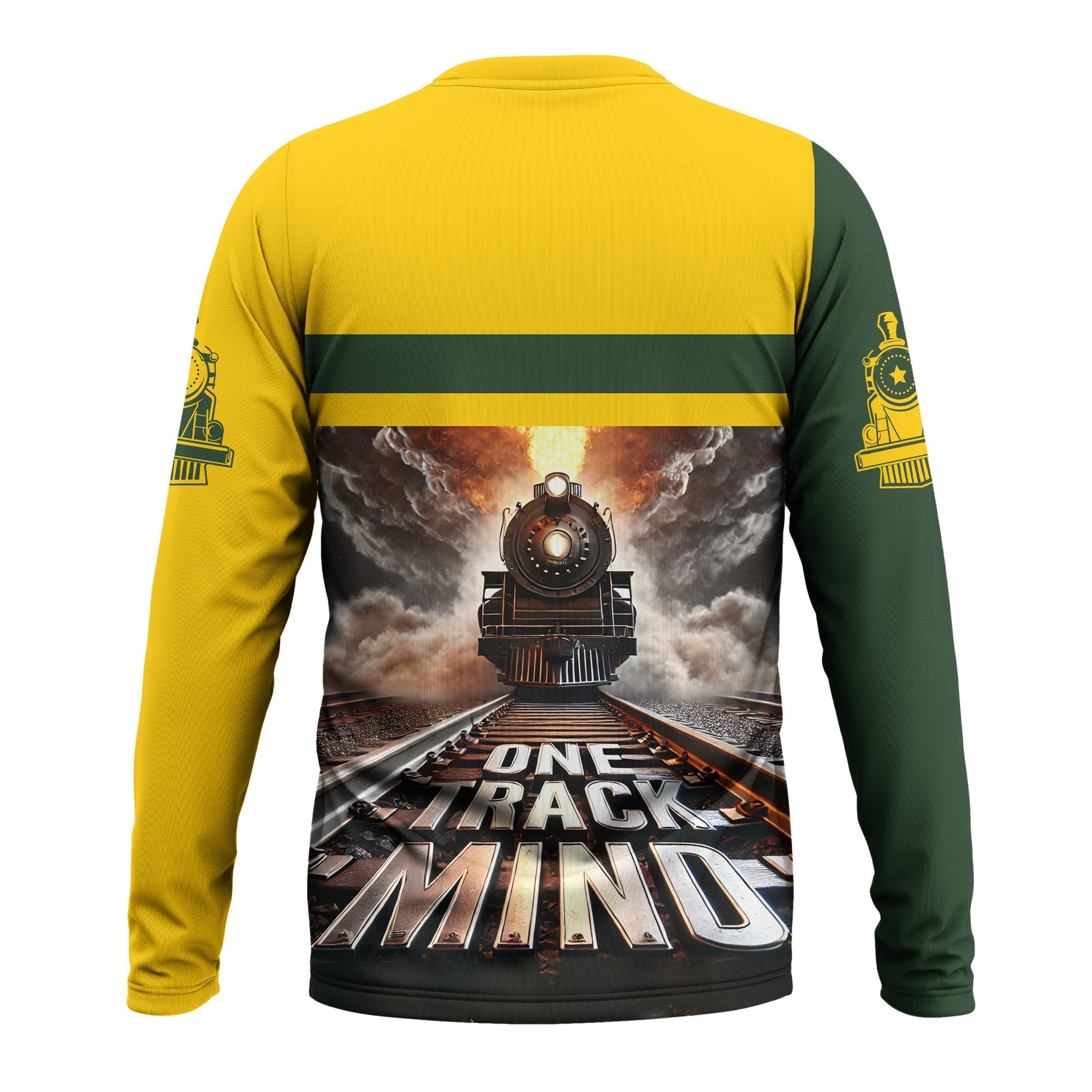 Railspirit Personalized New York, New Haven and Hartford Railroad Long Sleeve Shirt One Track Mind New Haven Railroad Train Printed Shirt