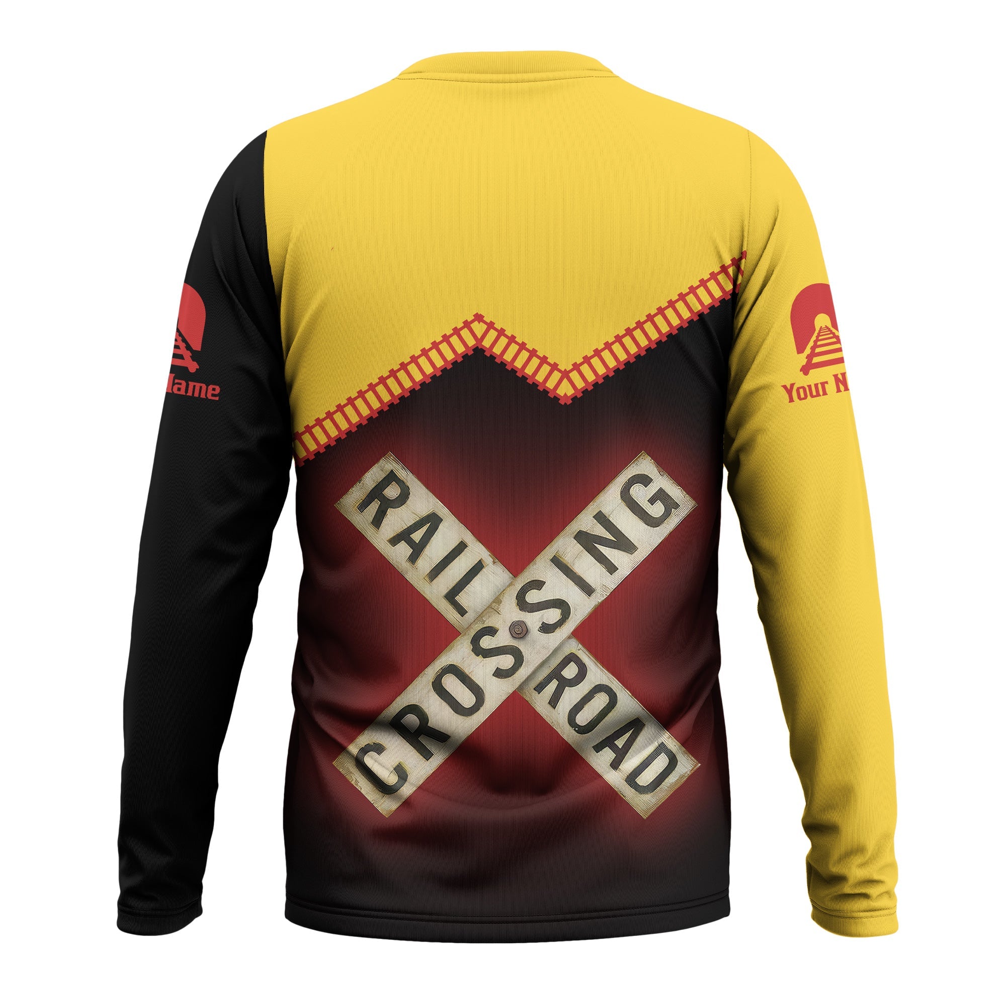 Railspirit Personalized Louisville and Nashville Railroad Long Sleeve Shirt Railroad Crossing Printed Train Track Shirt
