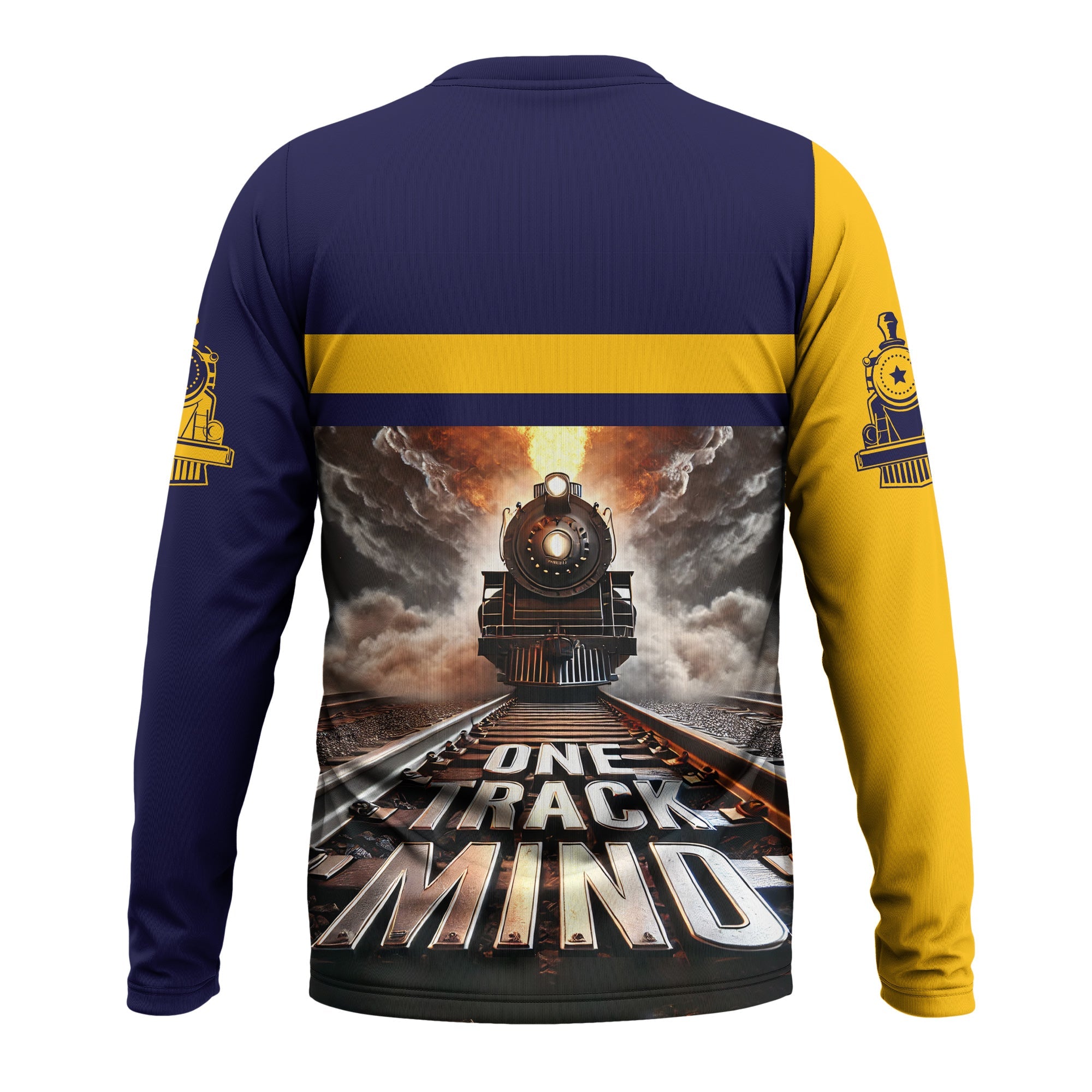 Railspirit Personalized Chesapeake and Ohio Railway Long Sleeve Shirt One Track Mind C&O Train Printed Shirt