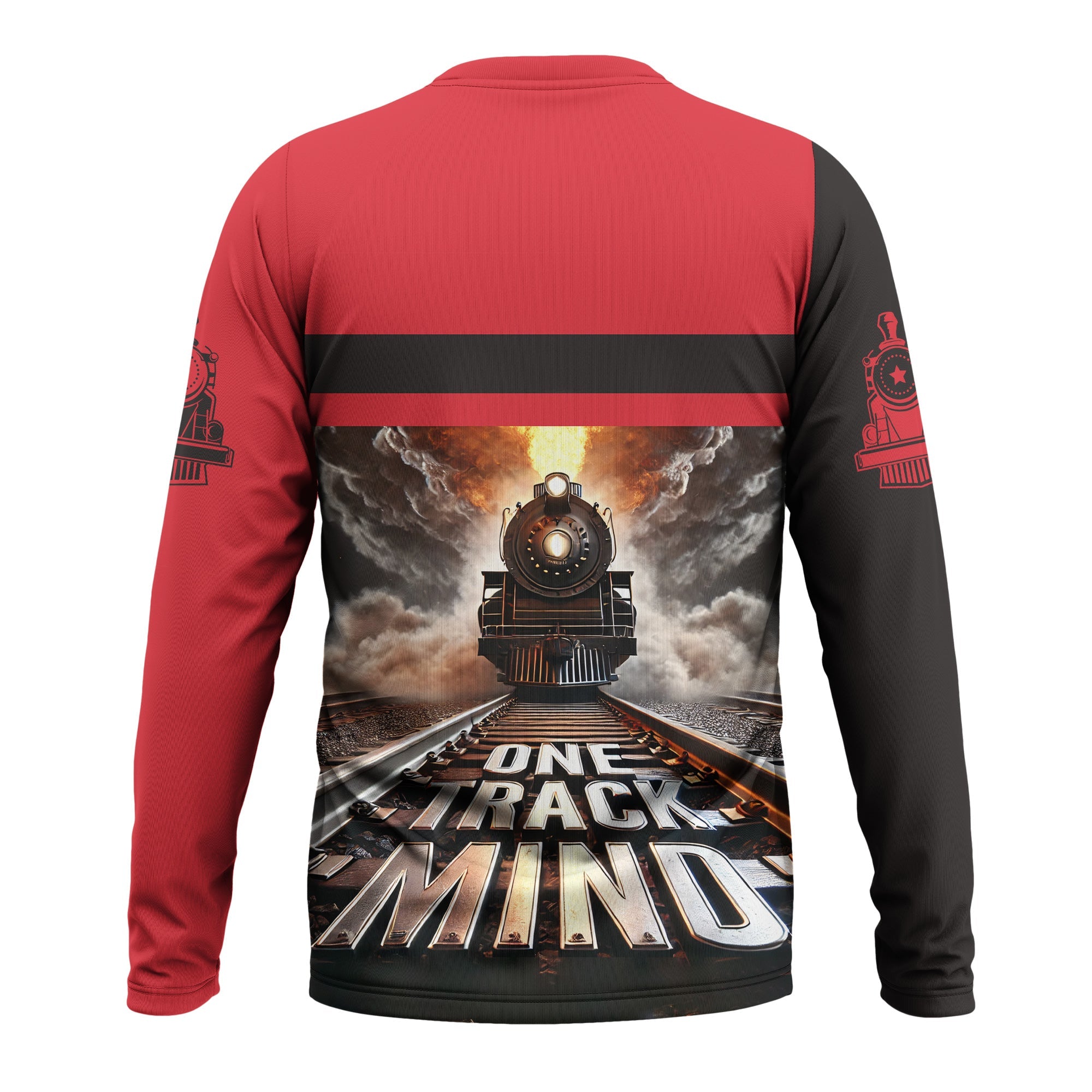 Railspirit Personalized Pacific Electric Railroad Long Sleeve Shirt One Track Mind Train Printed Shirt